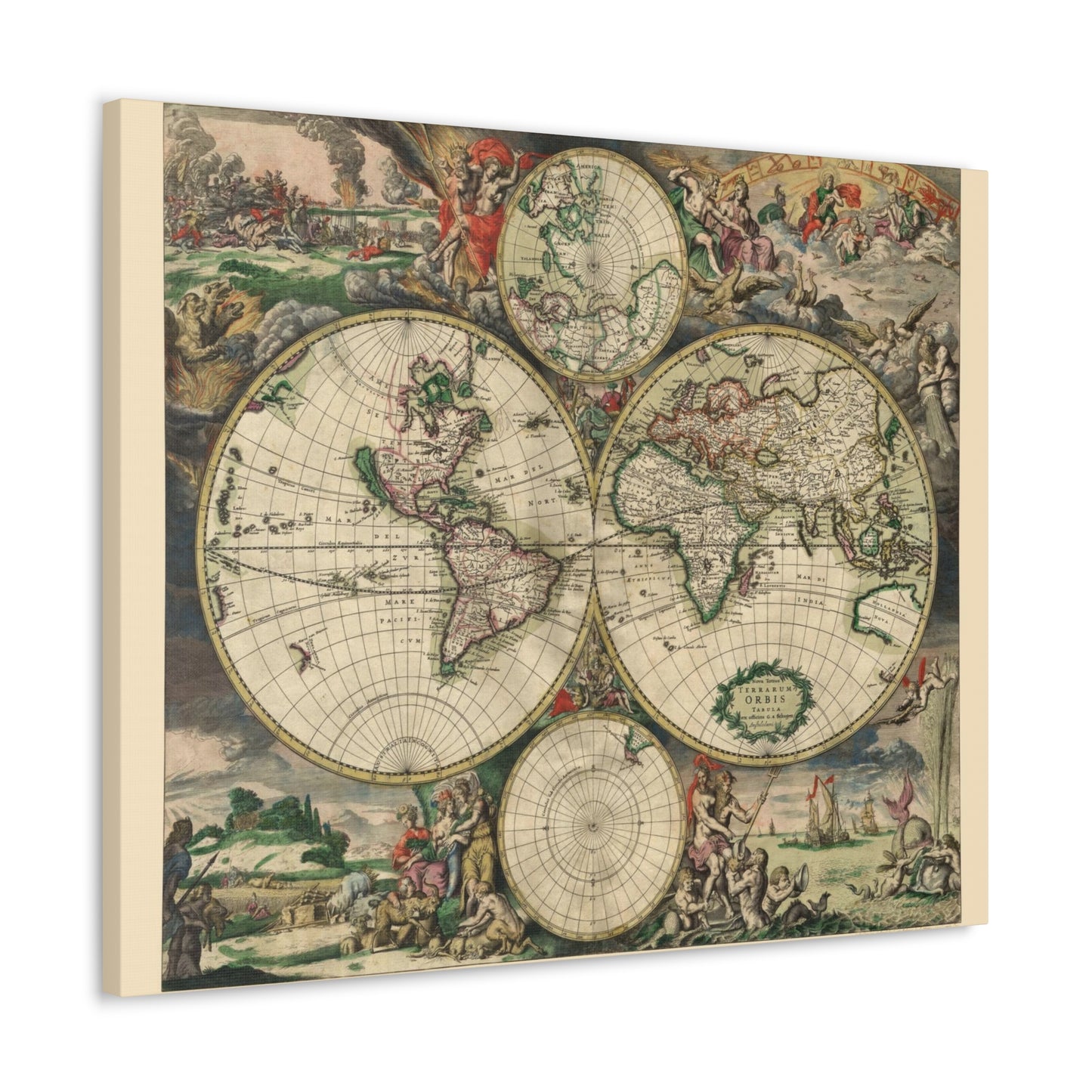 1689 World Map - Canvas Gallery Wraps