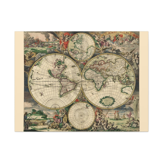 1689 World Map - Canvas Gallery Wraps