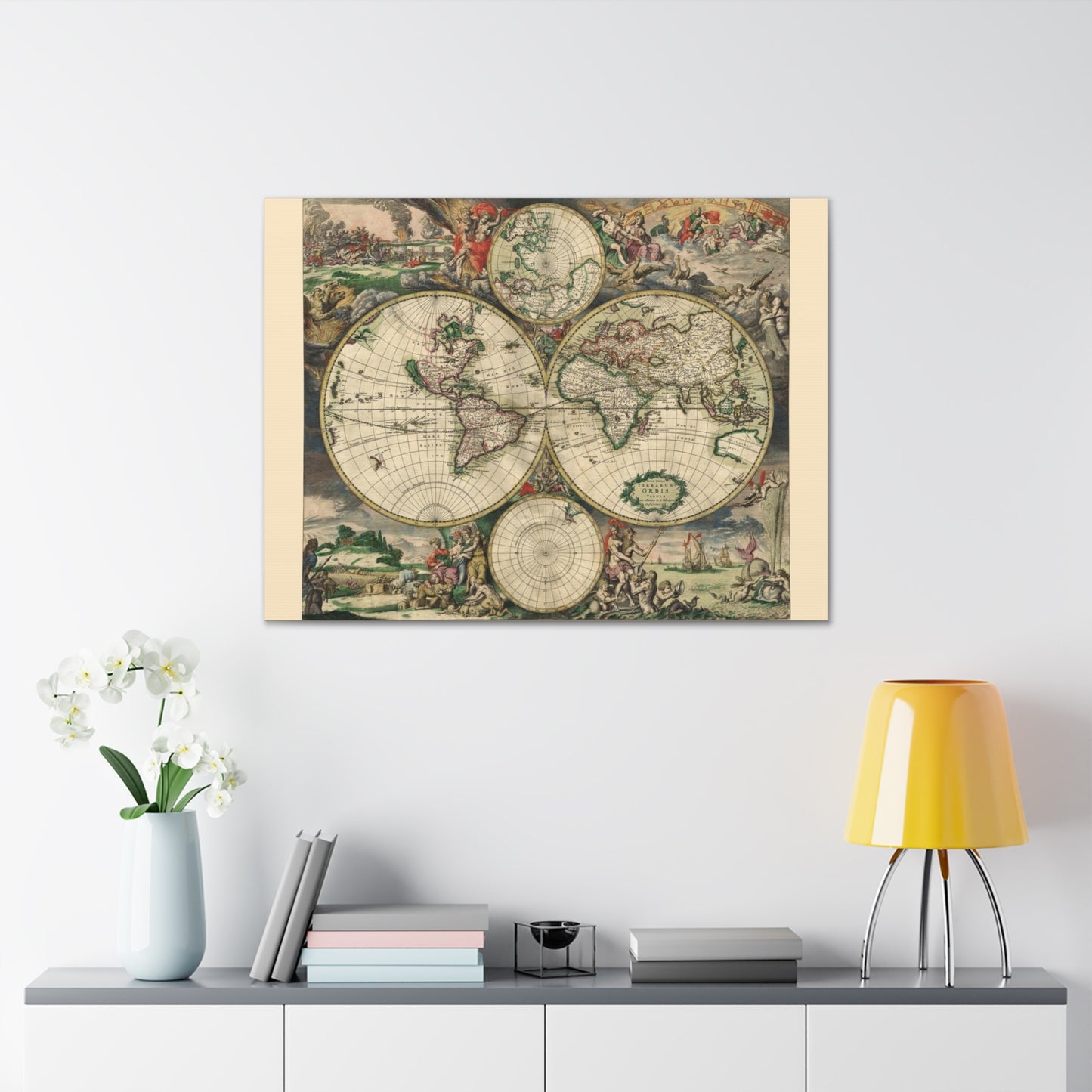 1689 World Map - Canvas Gallery Wraps