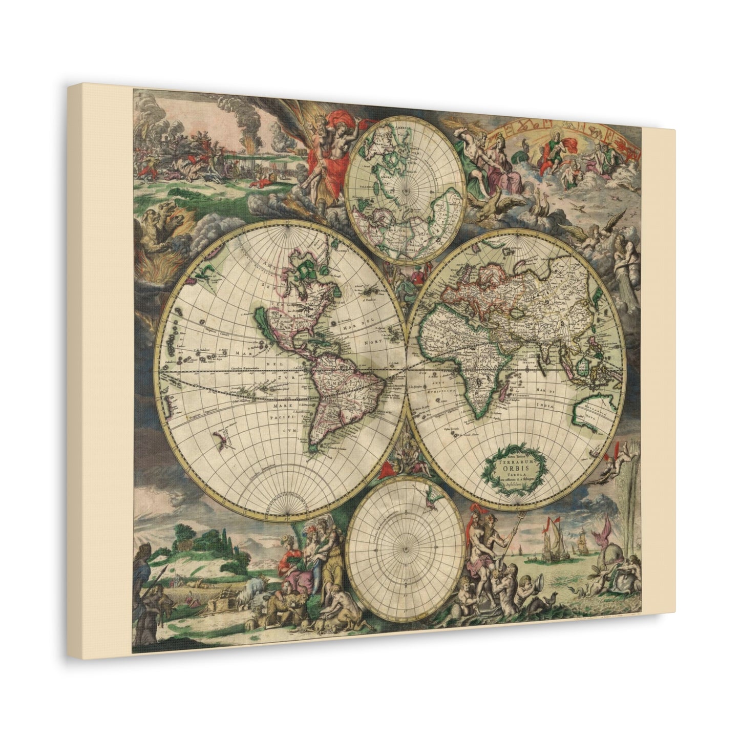 1689 World Map - Canvas Gallery Wraps