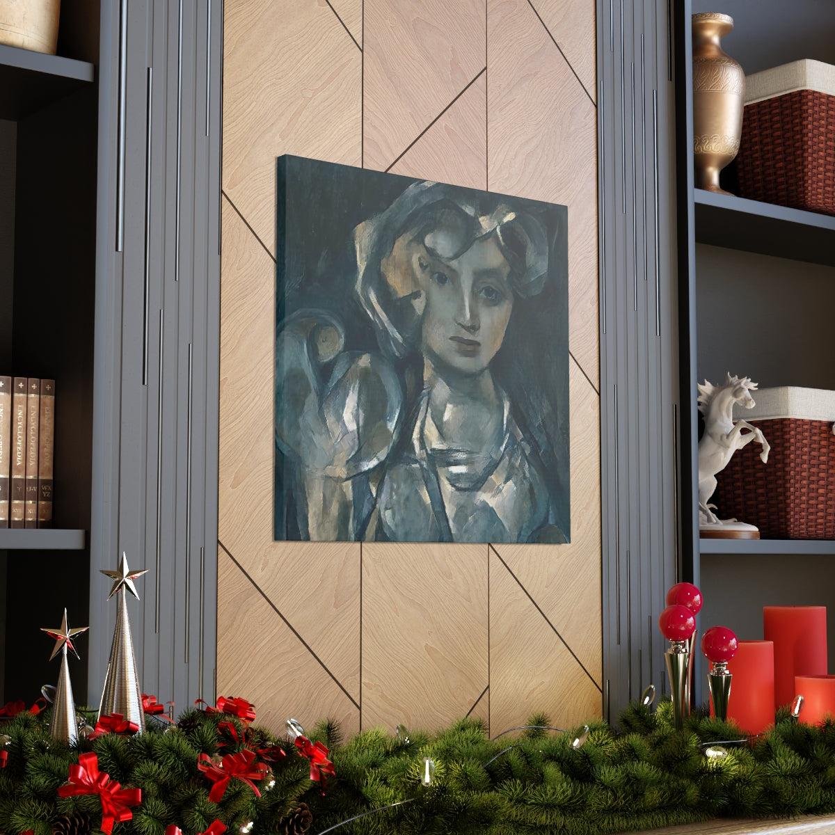 Cubist Woman With Hand Mirror - Canvas Gallery Wraps