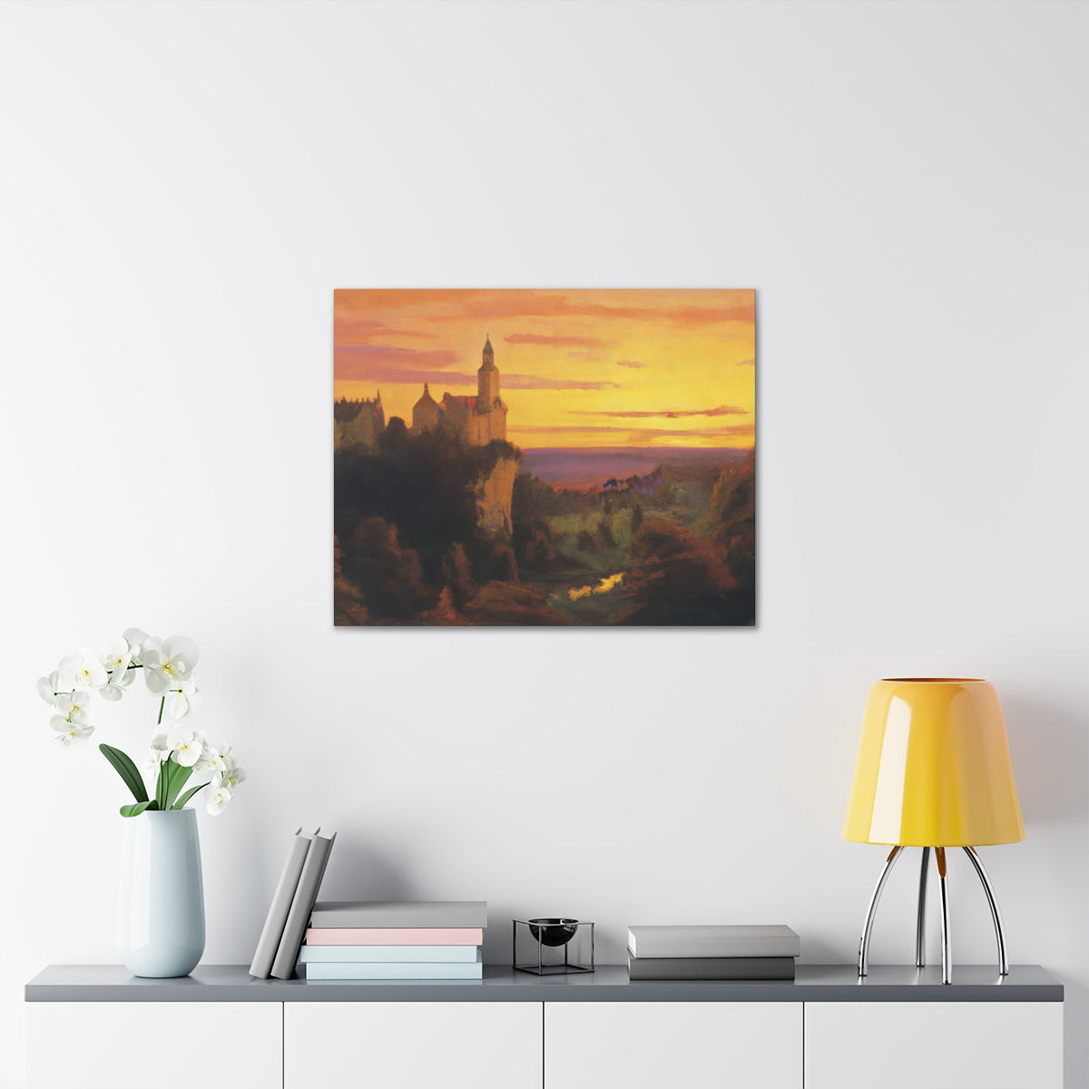 Town At Sunset - Canvas Gallery Wraps