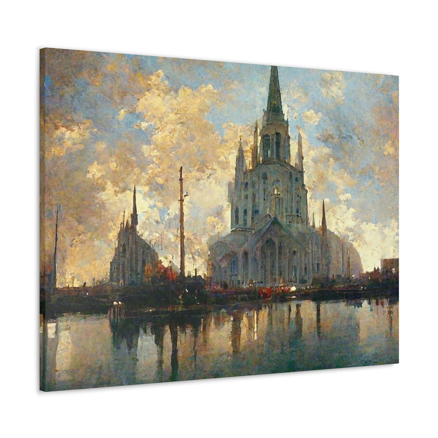 Impressionist Cathedral At Dawn - Canvas Gallery Wraps