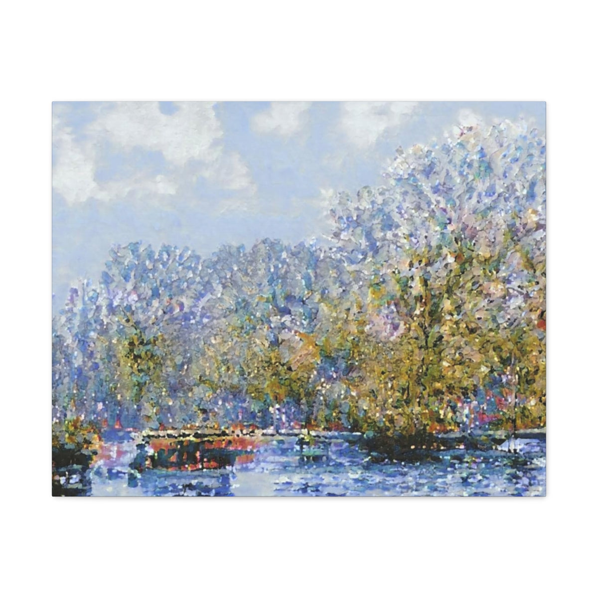 Watery Impressionist Landscape - Canvas Gallery Wraps