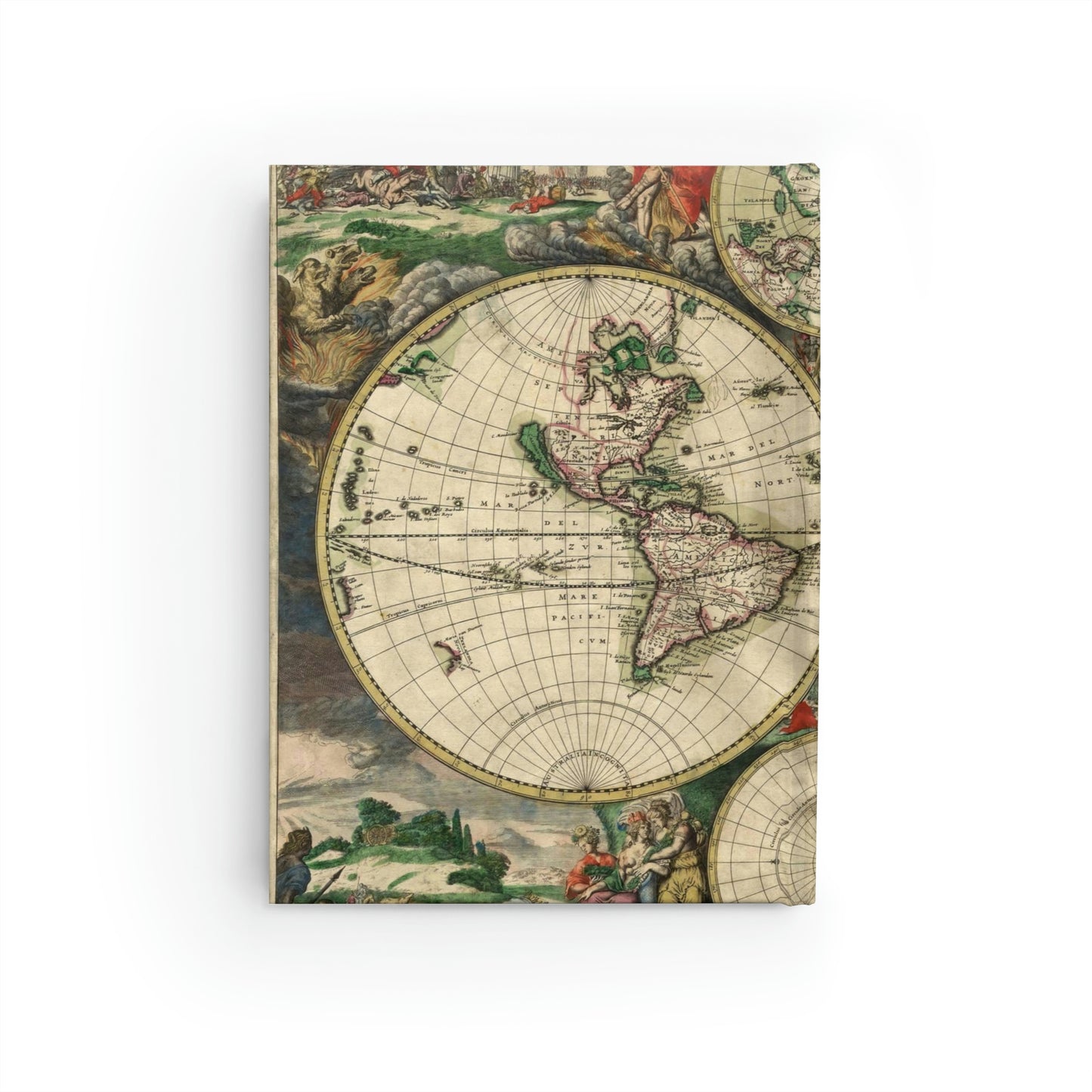 1689 World Map - Blank Hardcover Journal