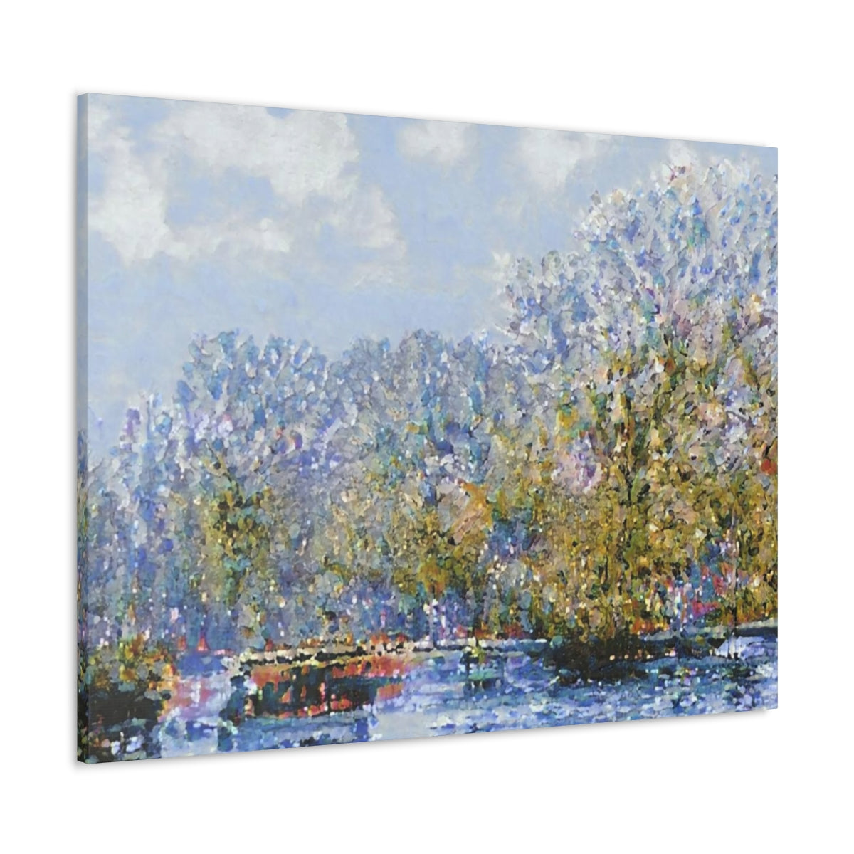 Watery Impressionist Landscape - Canvas Gallery Wraps