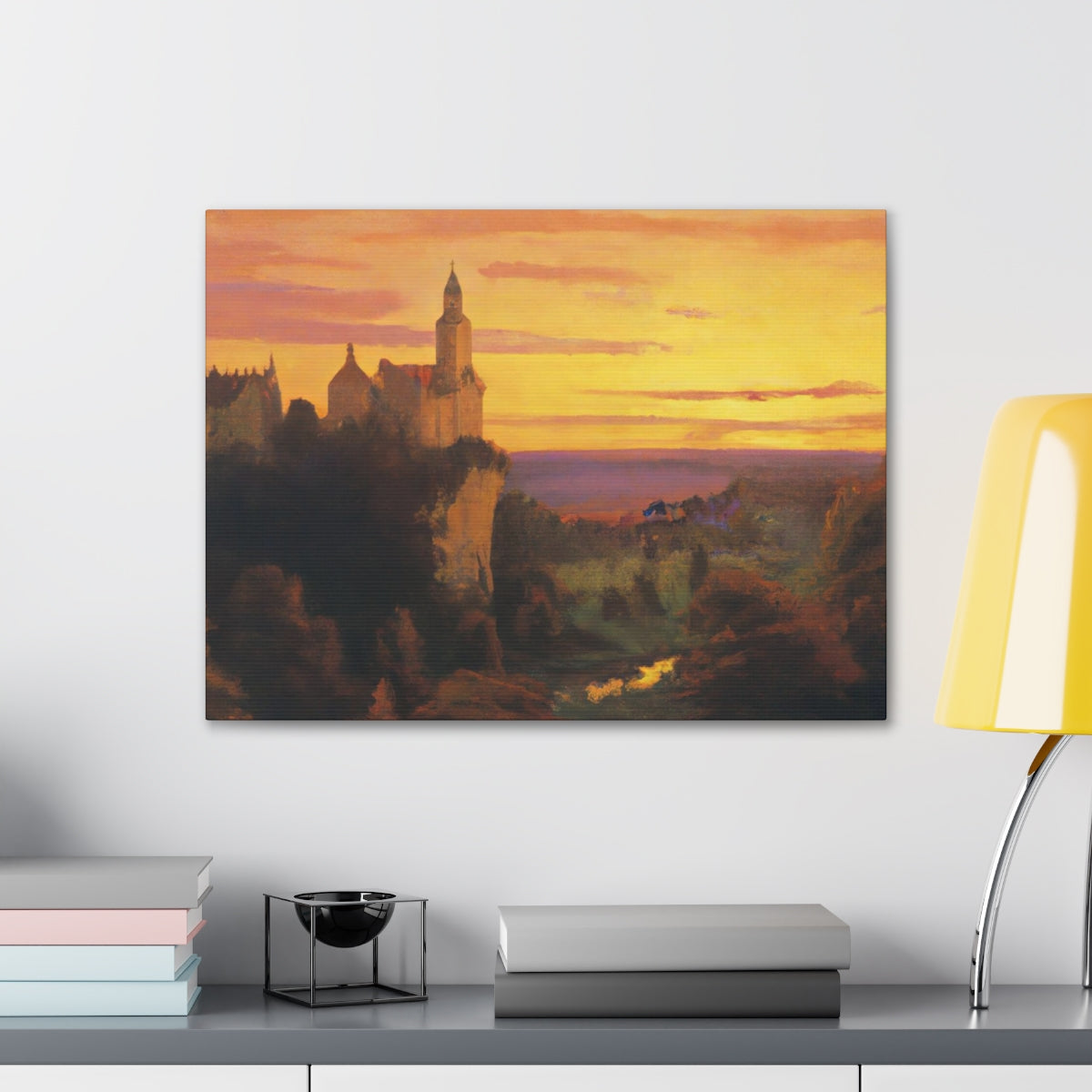 Town At Sunset - Canvas Gallery Wraps