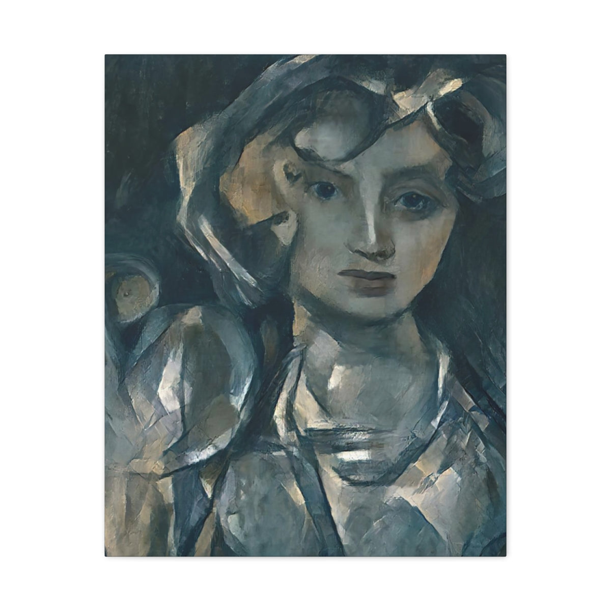 Cubist Woman With Hand Mirror - Canvas Gallery Wraps