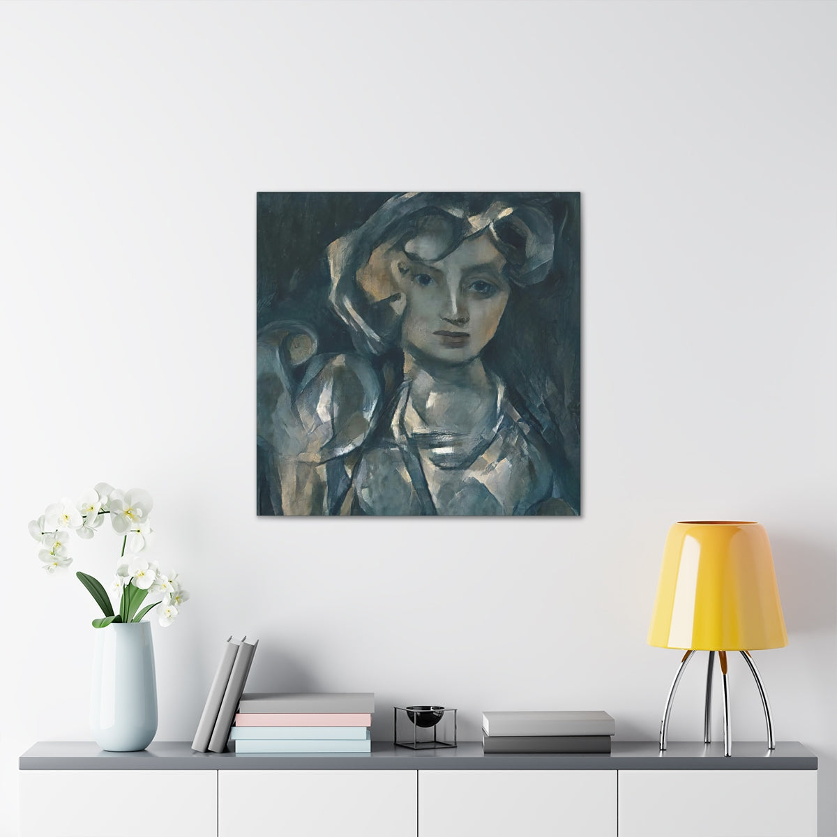 Cubist Woman With Hand Mirror - Canvas Gallery Wraps