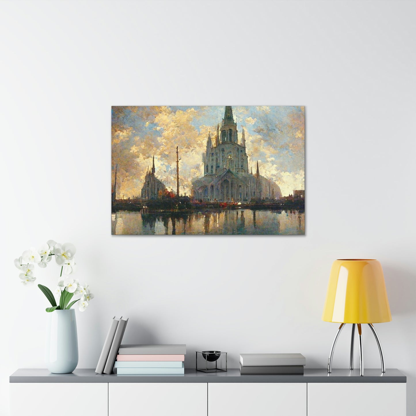 Impressionist Cathedral At Dawn - Canvas Gallery Wraps