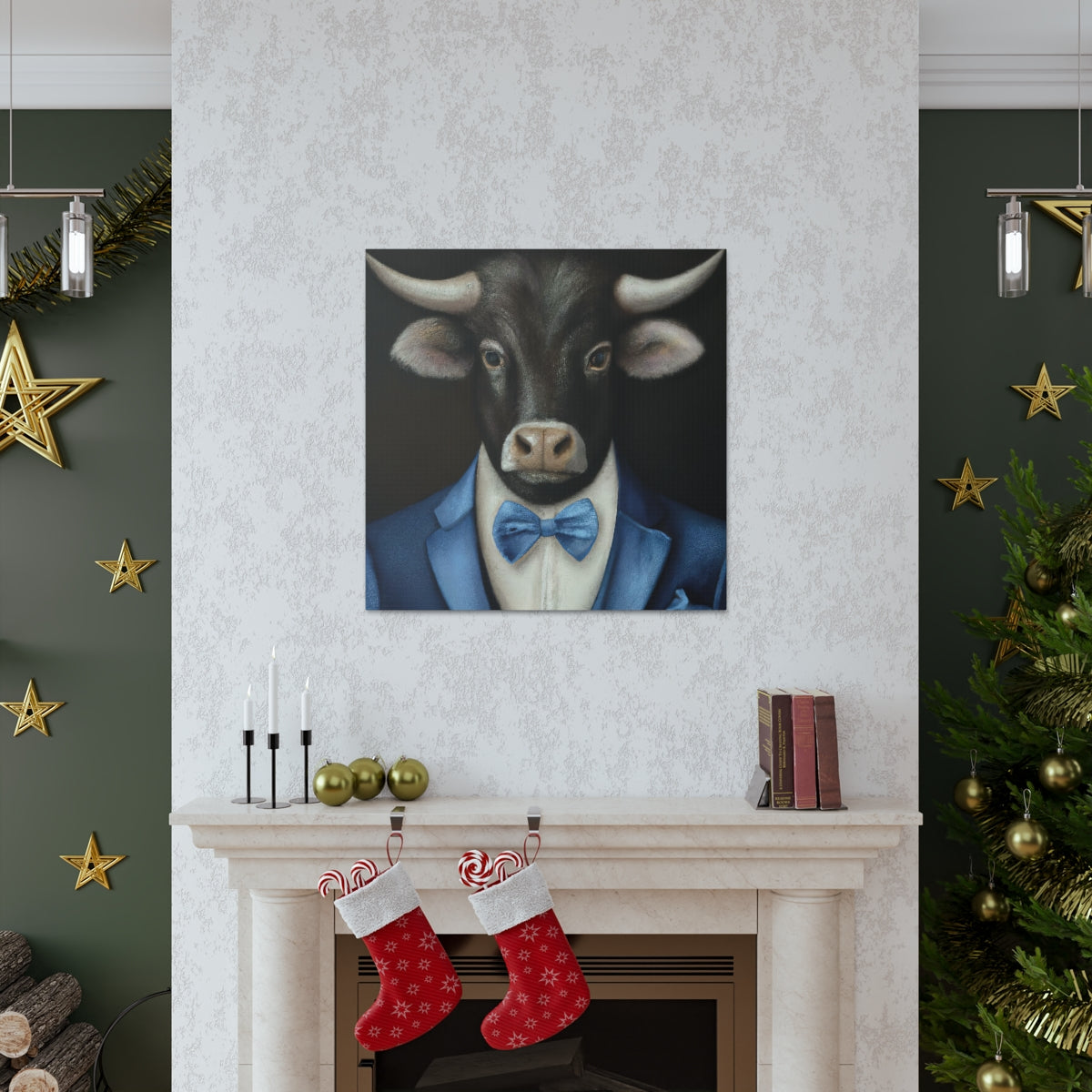 BowTiedBull - Canvas Gallery Wraps