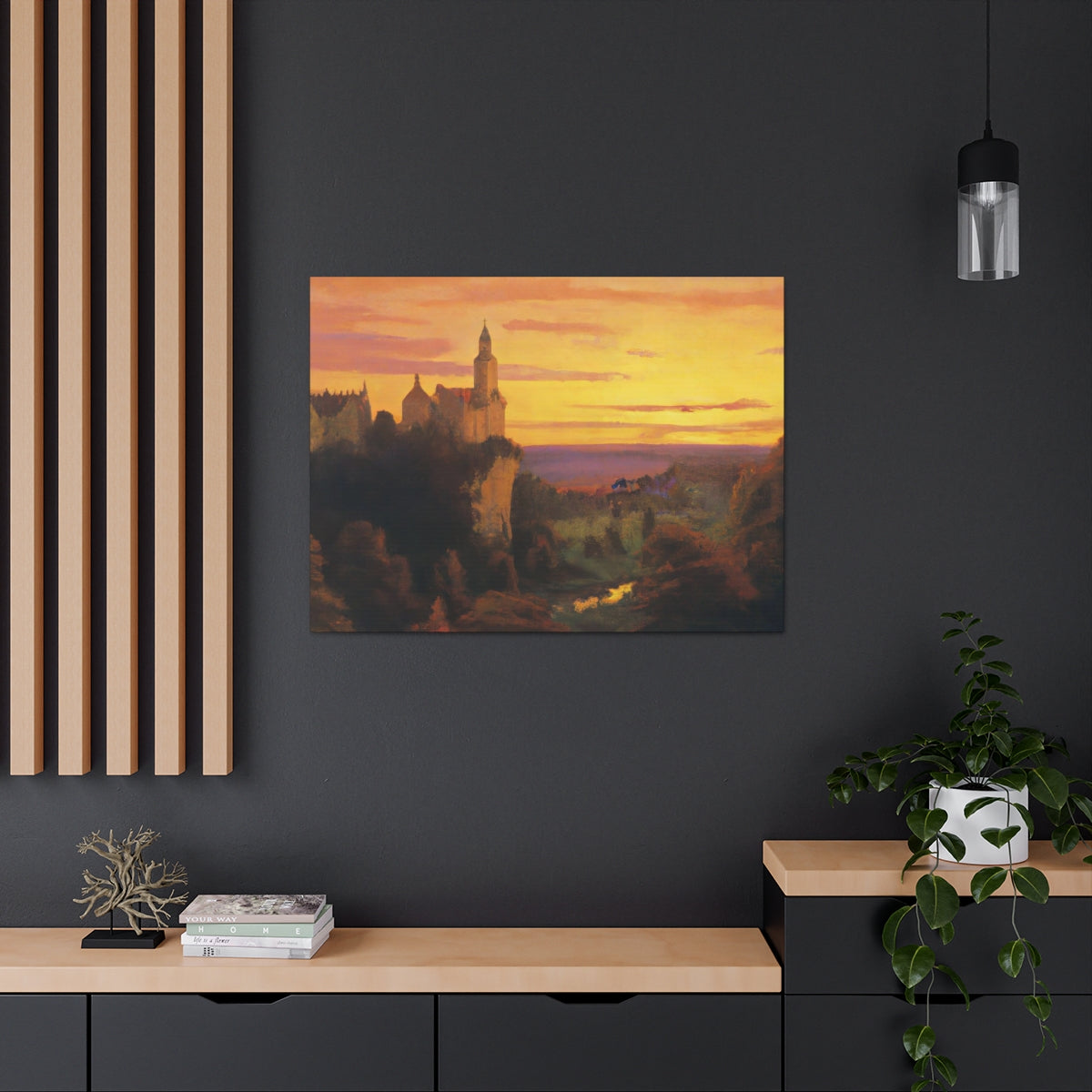 Town At Sunset - Canvas Gallery Wraps