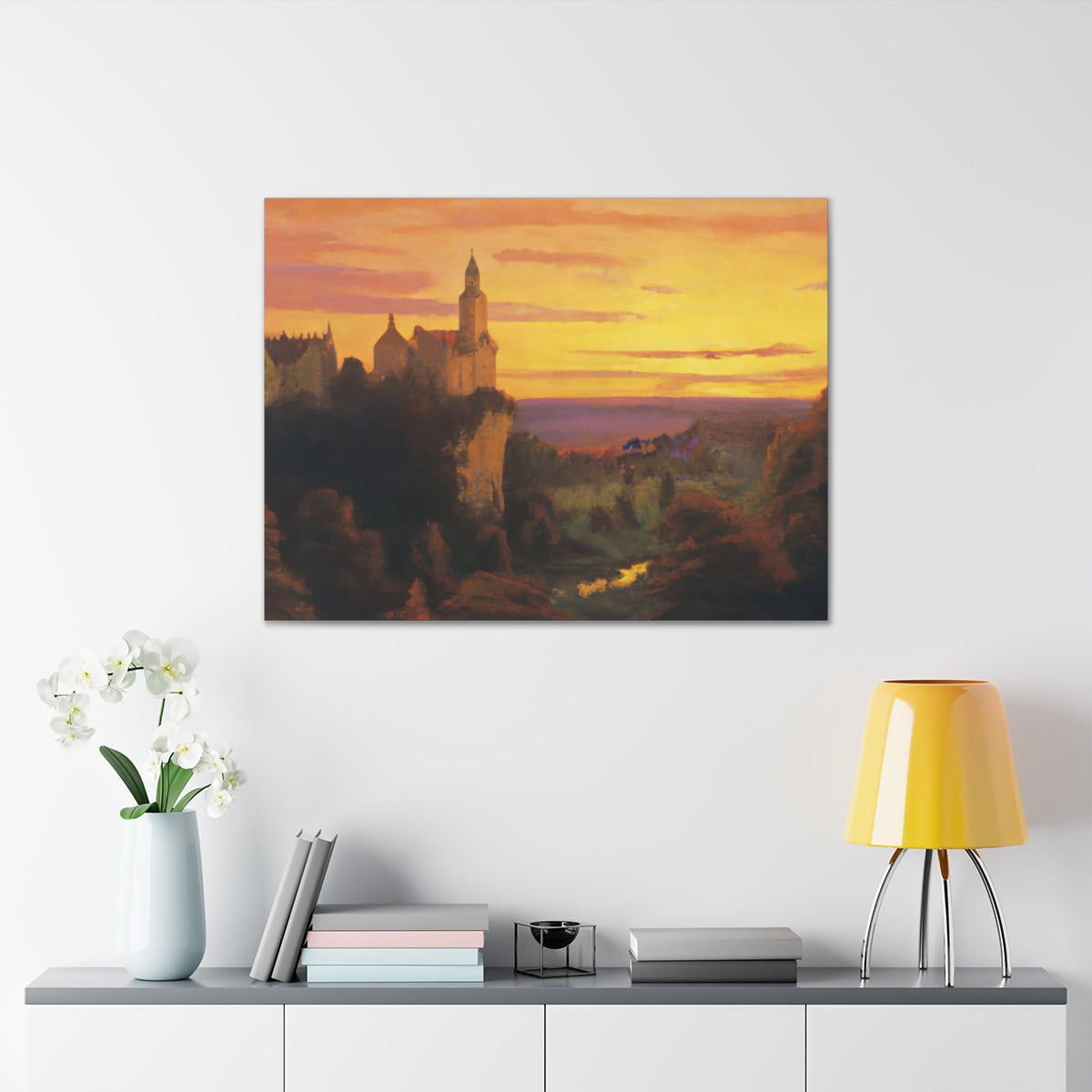 Town At Sunset - Canvas Gallery Wraps