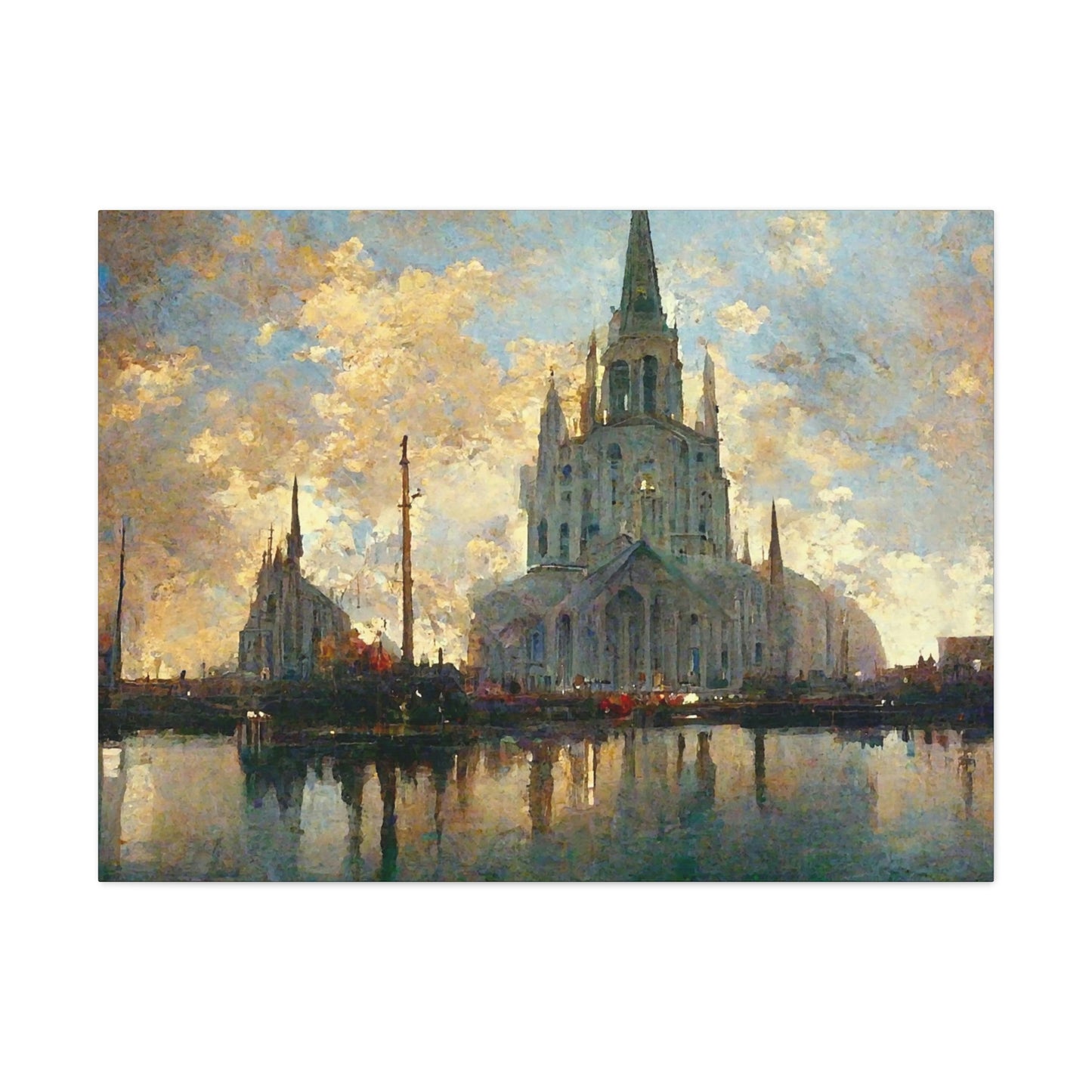 Impressionist Cathedral At Dawn - Canvas Gallery Wraps