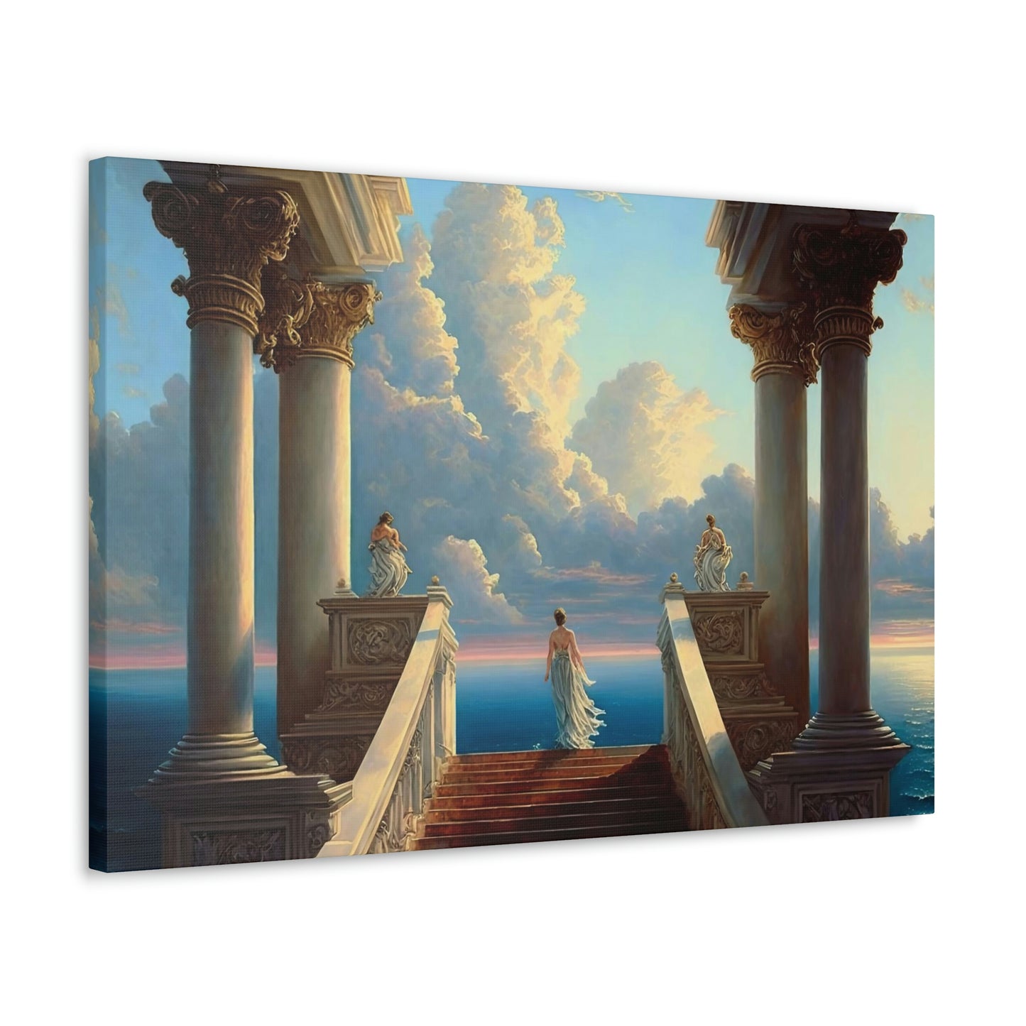 Seaside Temple / Ocean Overlook Stairway - Canvas Gallery Wraps