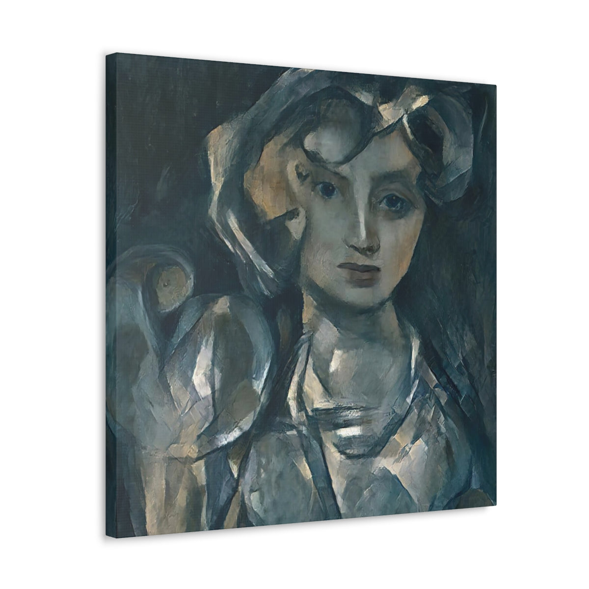 Cubist Woman With Hand Mirror - Canvas Gallery Wraps