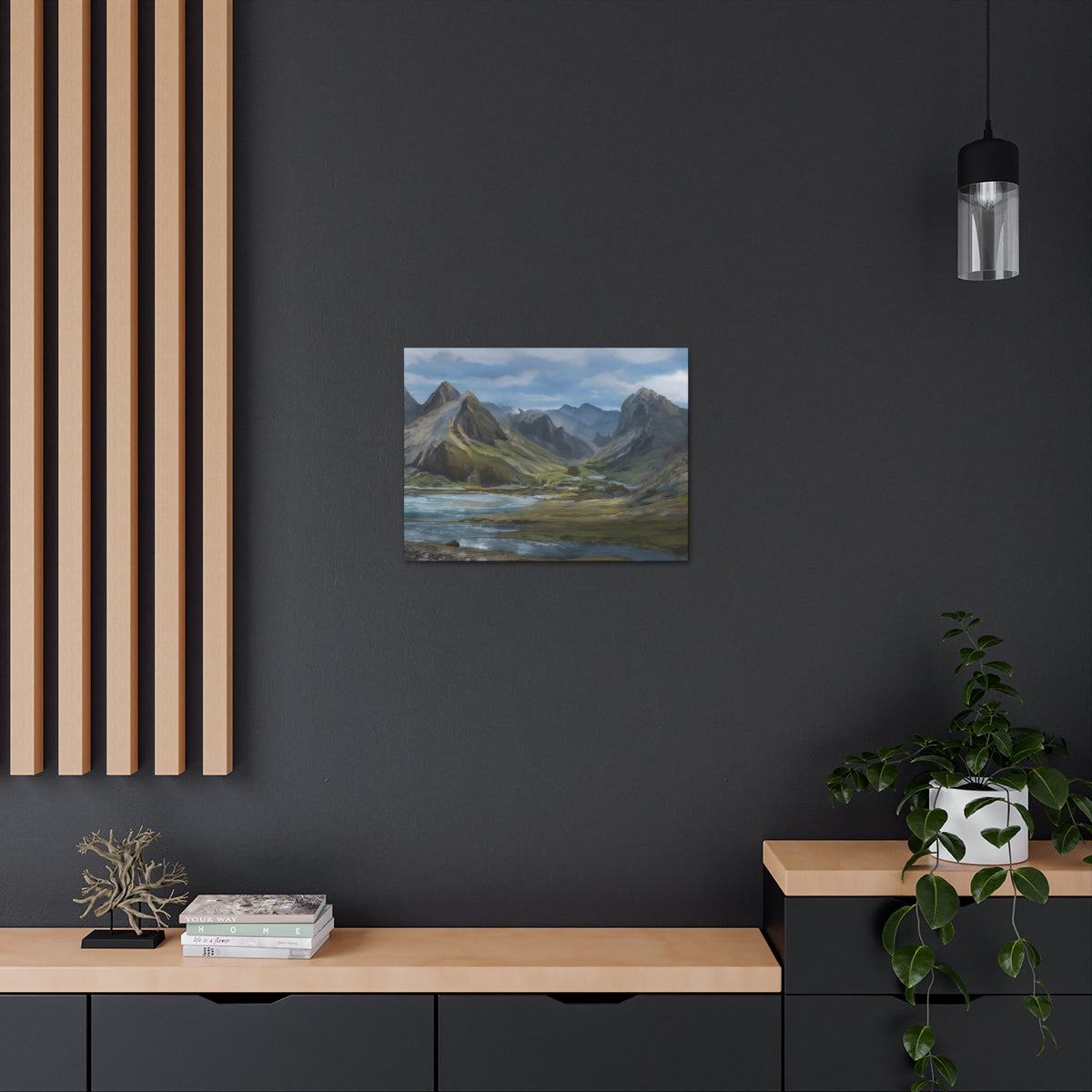 Mountainous River Valley - Canvas Gallery Wraps