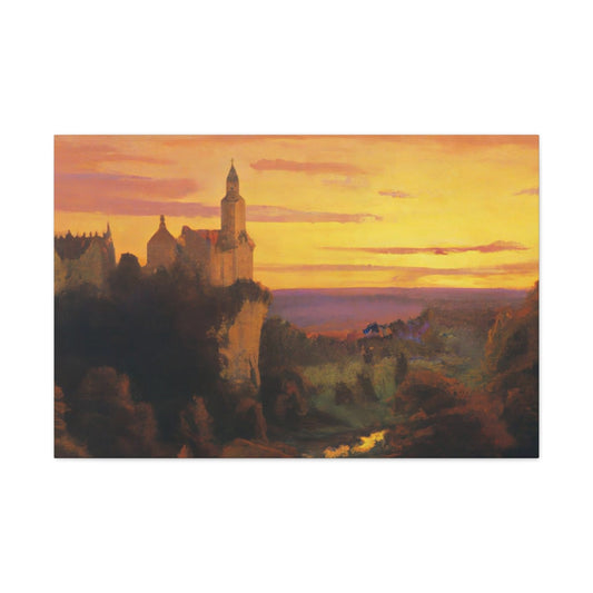 Town At Sunset - Canvas Gallery Wraps