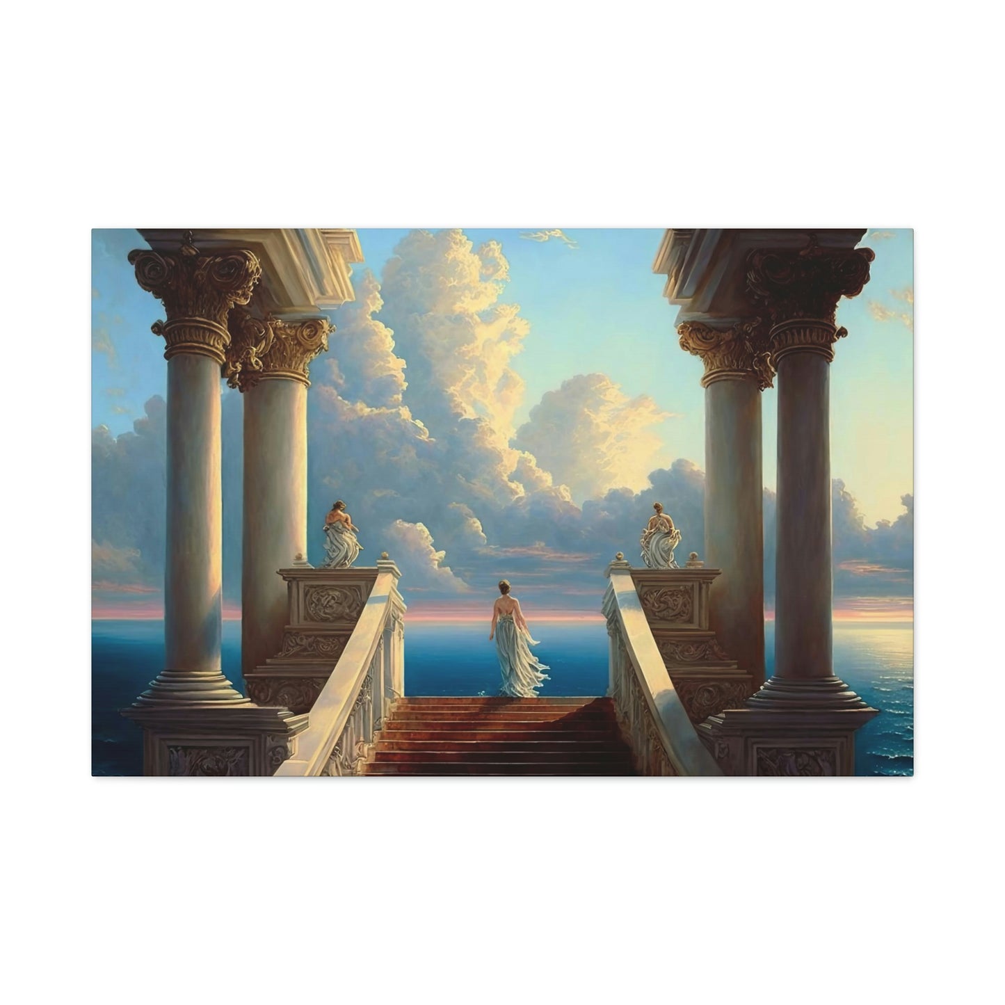 Seaside Temple / Ocean Overlook Stairway - Canvas Gallery Wraps