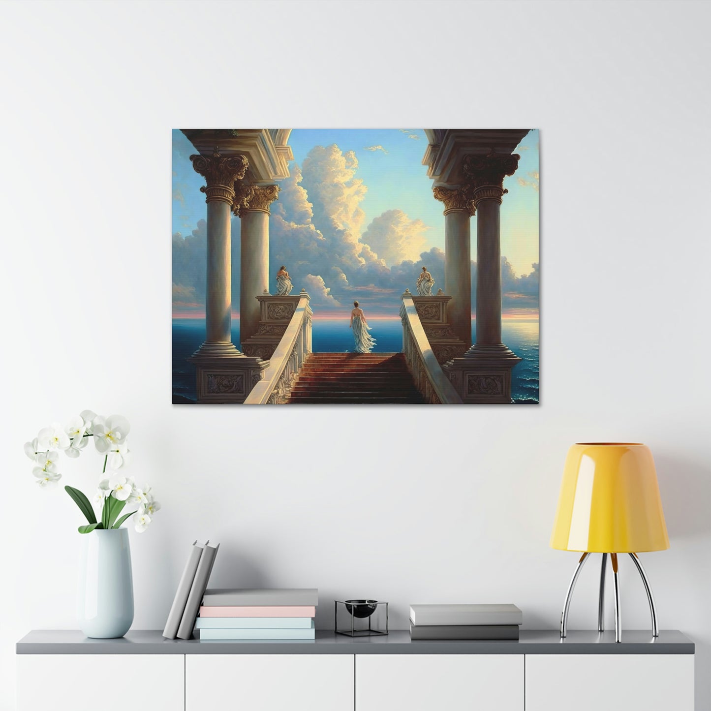 Seaside Temple / Ocean Overlook Stairway - Canvas Gallery Wraps