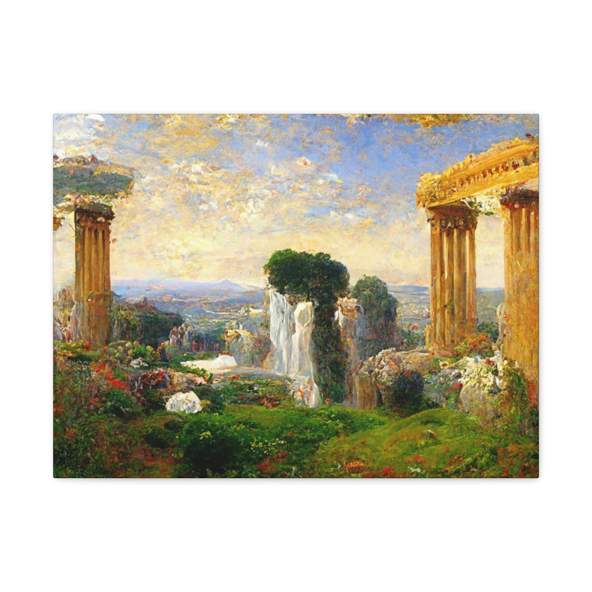 Greek Landscape In Impressionistic Style - Canvas Gallery Wraps