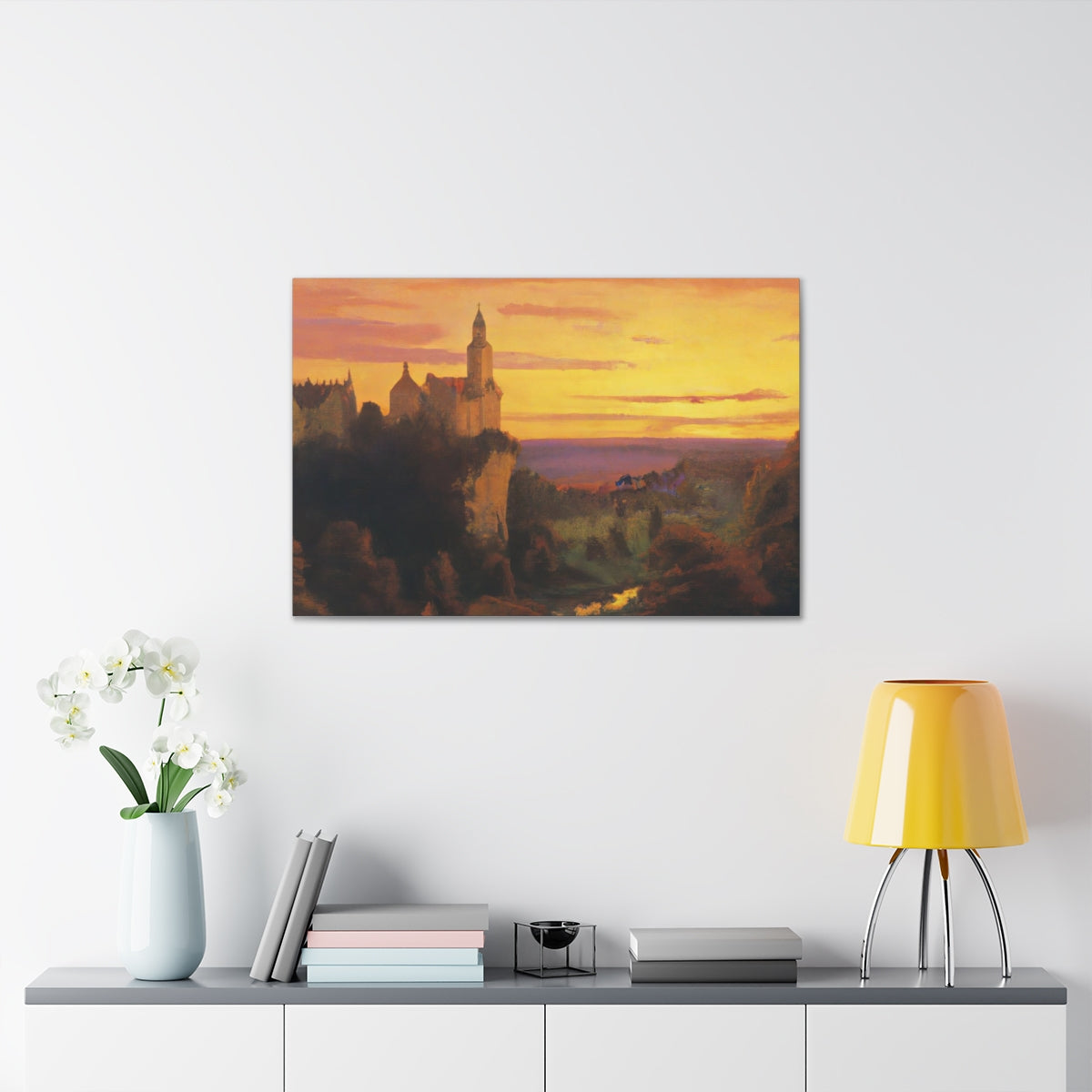 Town At Sunset - Canvas Gallery Wraps