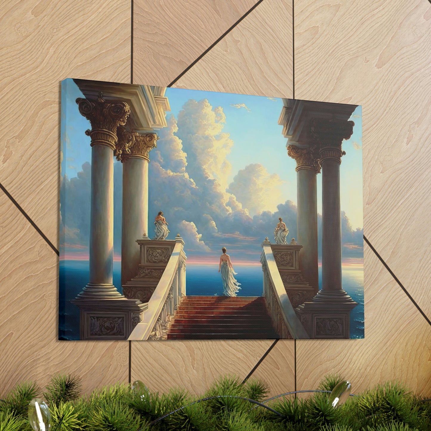 Seaside Temple / Ocean Overlook Stairway - Canvas Gallery Wraps