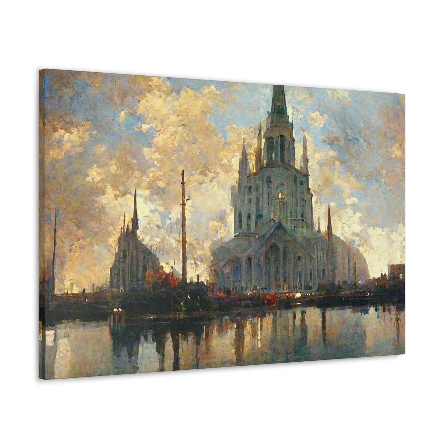 Impressionist Cathedral At Dawn - Canvas Gallery Wraps