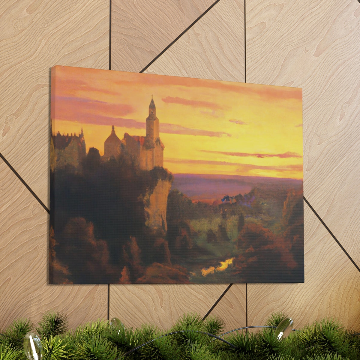 Town At Sunset - Canvas Gallery Wraps