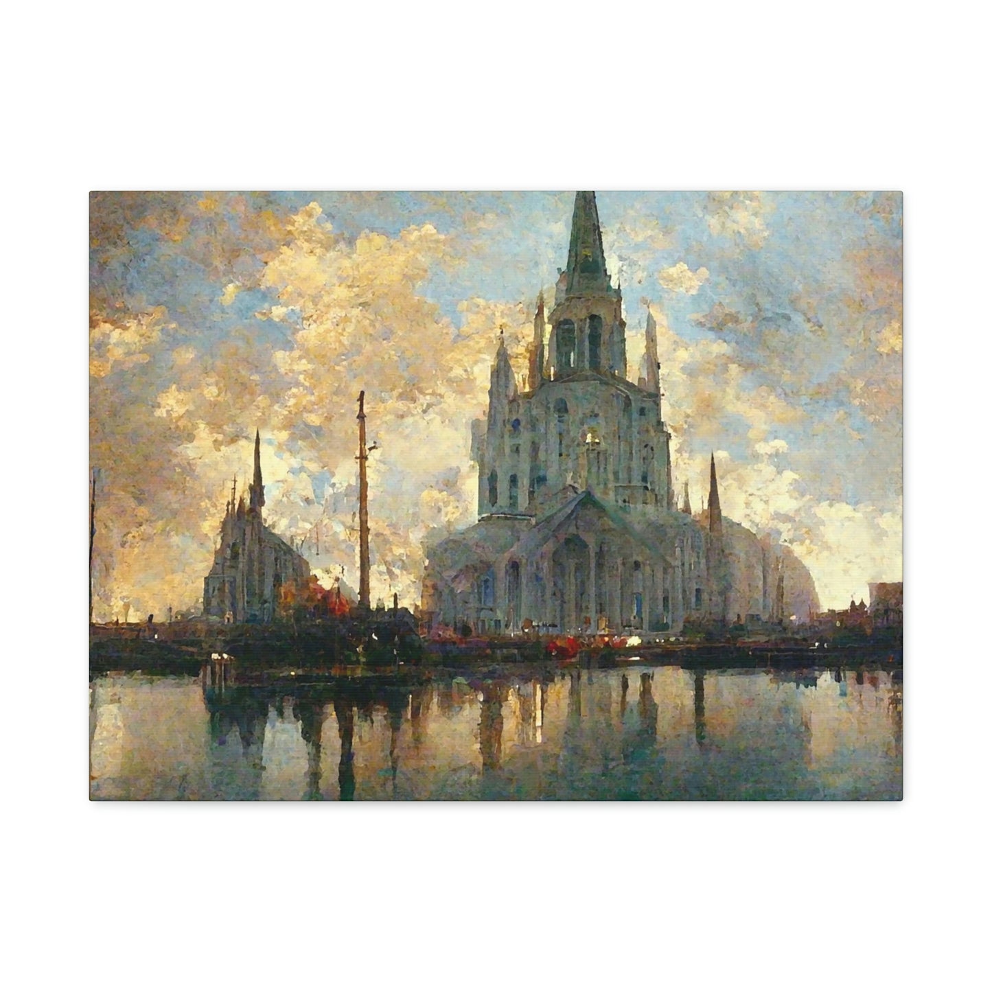 Impressionist Cathedral At Dawn - Canvas Gallery Wraps