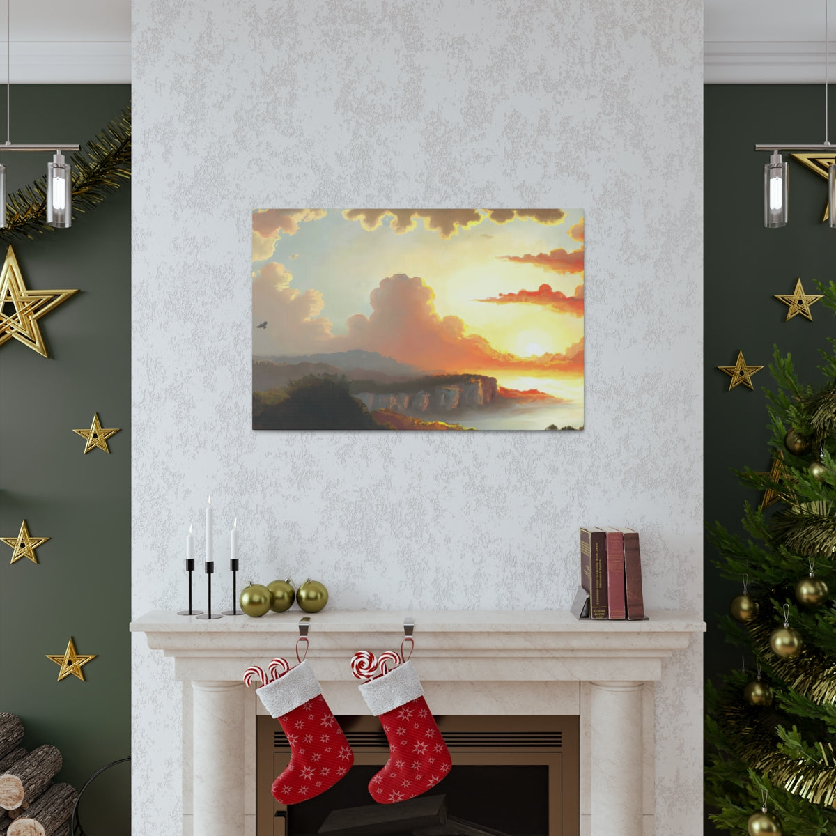 Landscape of Greco-Roman Sunset - Canvas Gallery Wraps