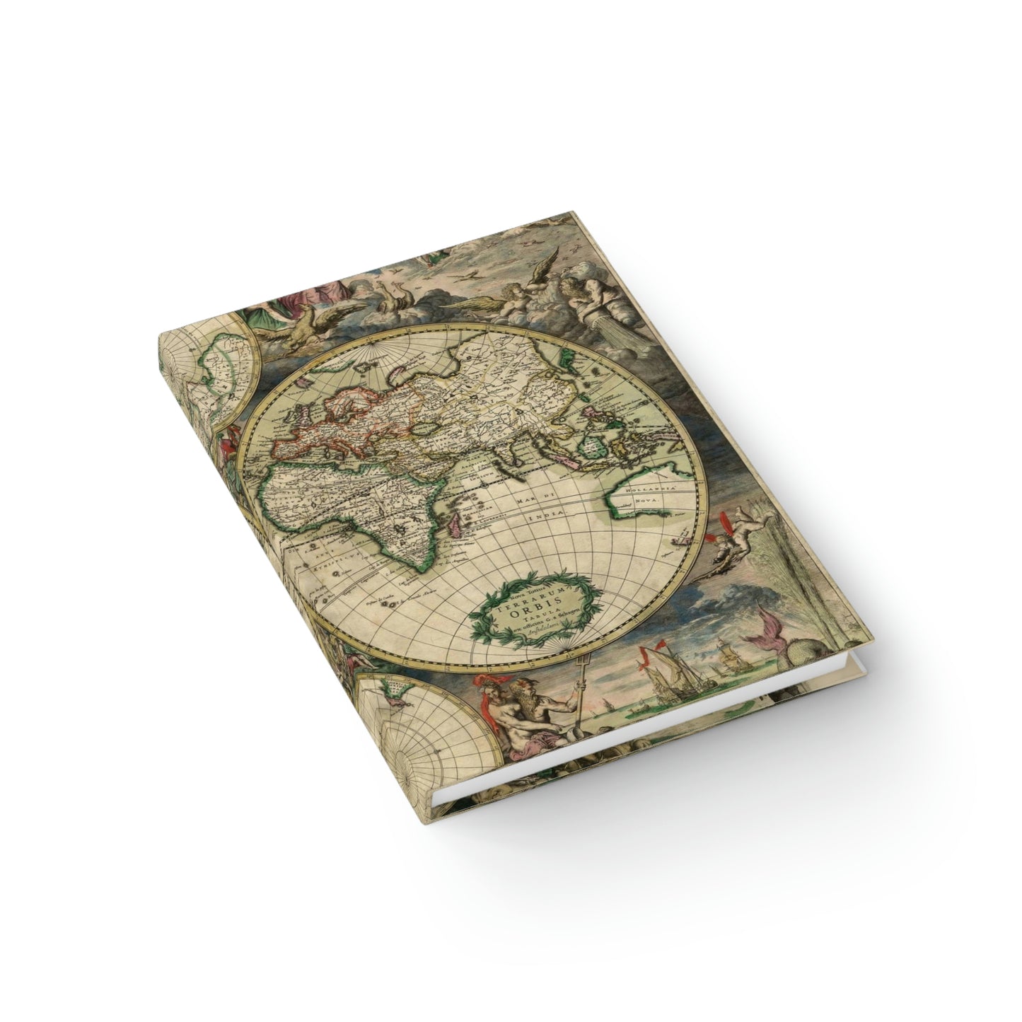 1689 World Map - Blank Hardcover Journal