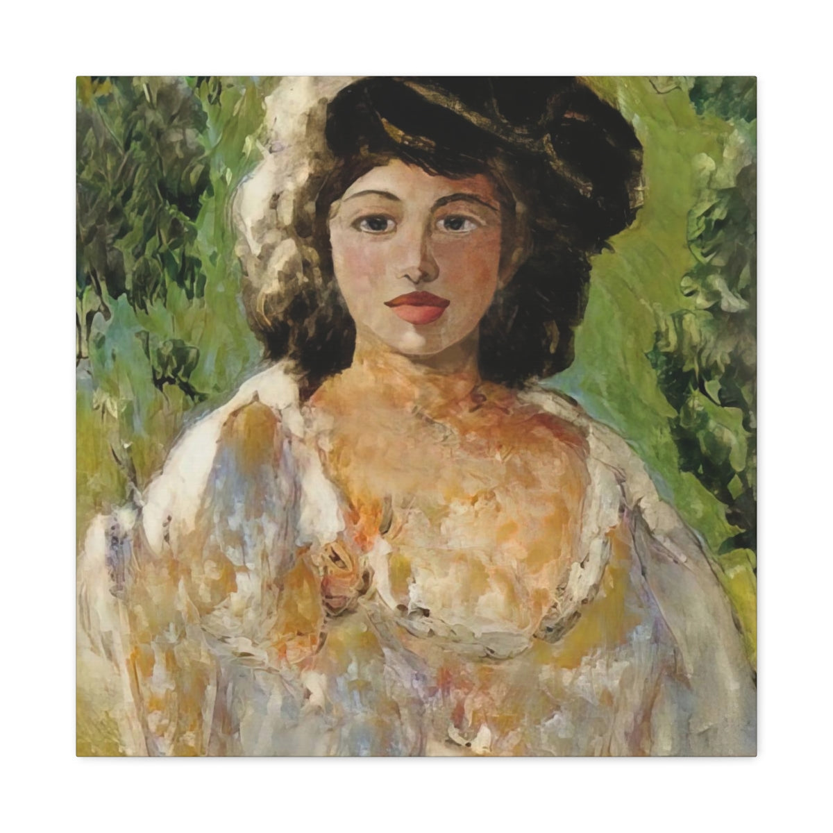 Portrait of A Woman In A Garden - Canvas Gallery Wraps