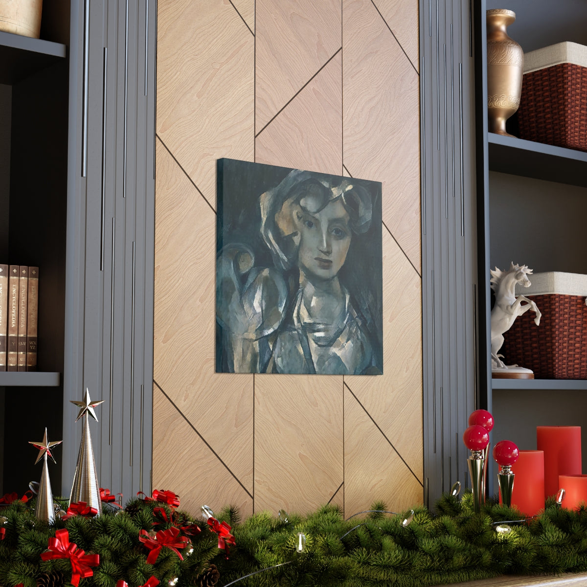 Cubist Woman With Hand Mirror - Canvas Gallery Wraps