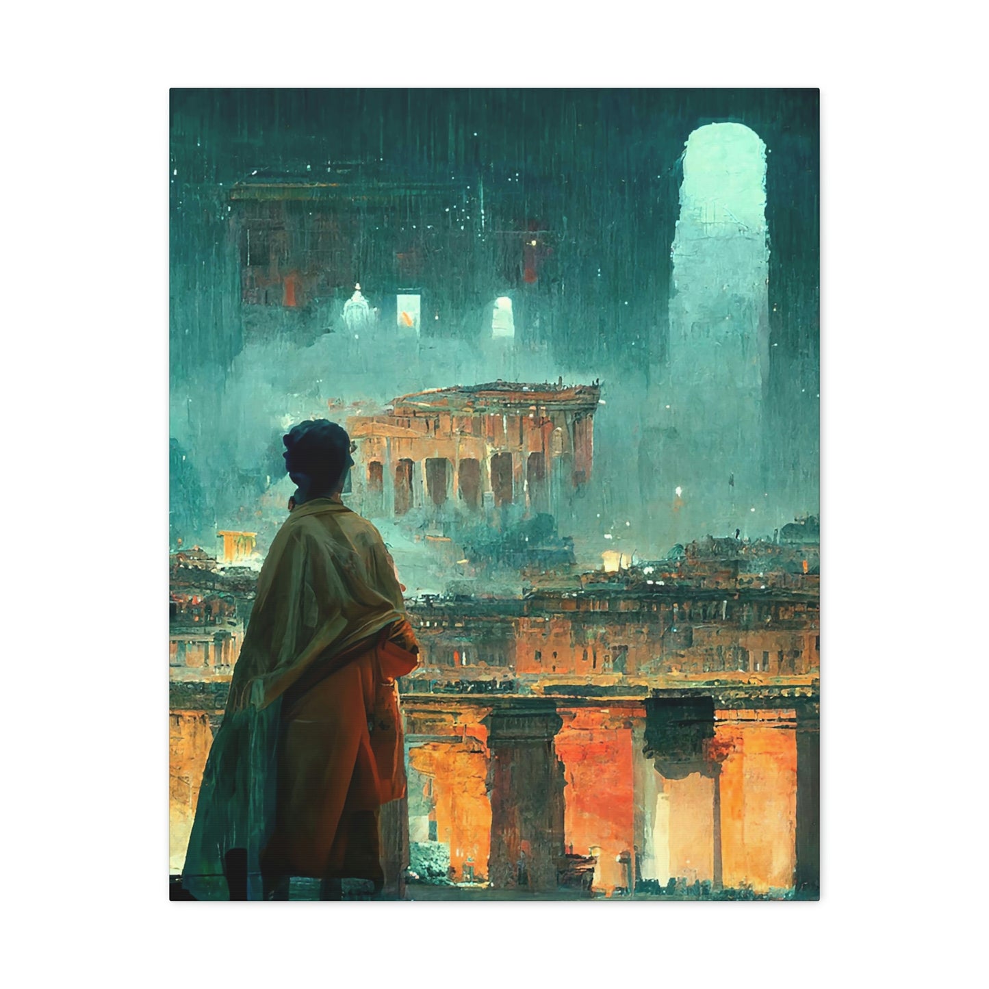 Cyberpunk Ancient Rome - Canvas Gallery Wraps