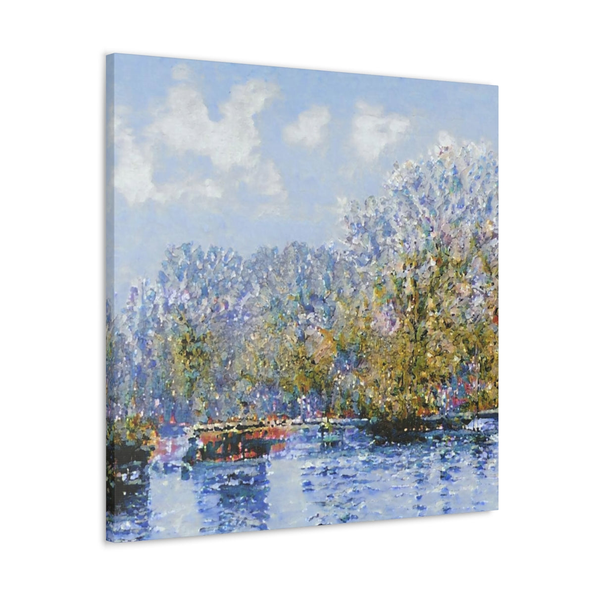 Watery Impressionist Landscape - Canvas Gallery Wraps