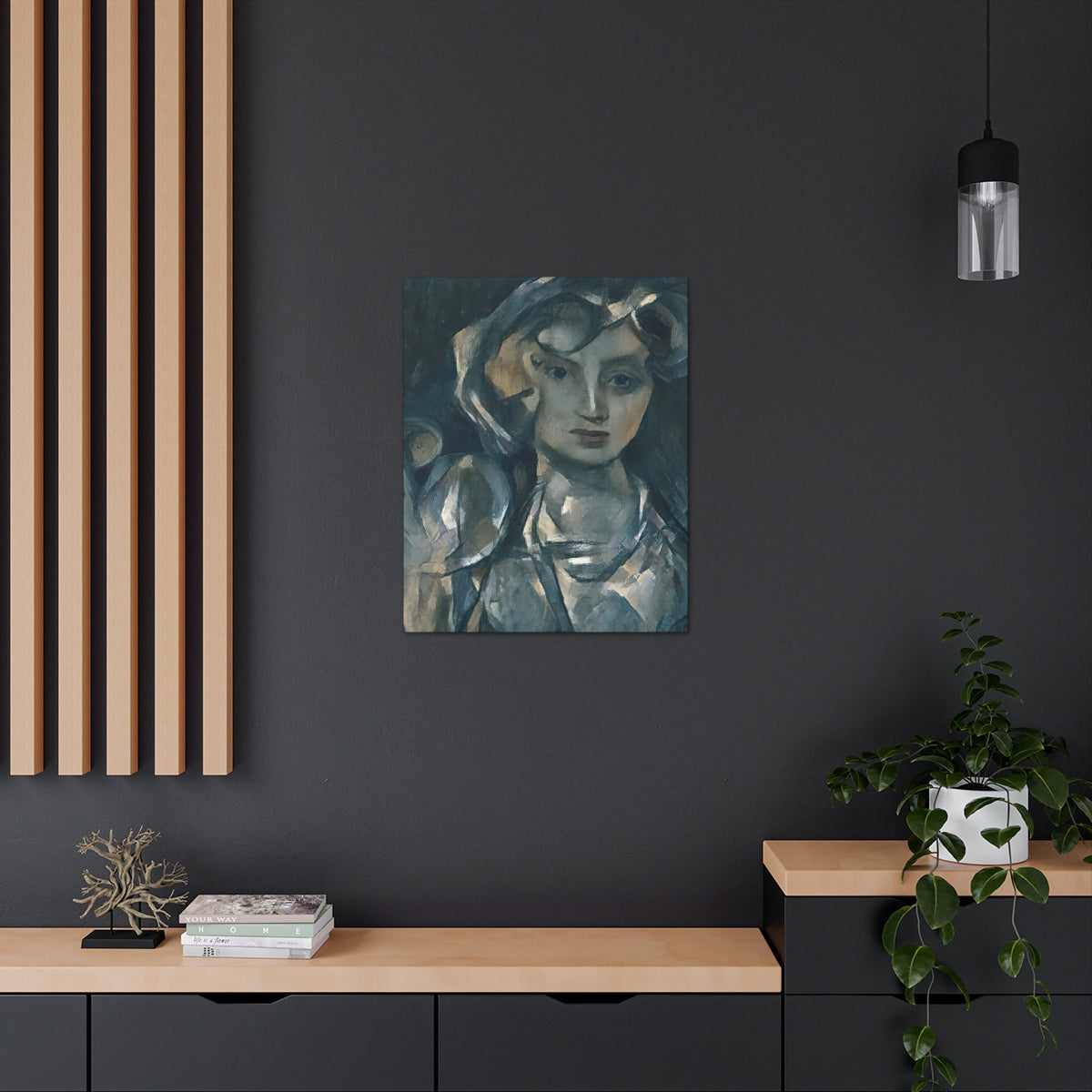 Cubist Woman With Hand Mirror - Canvas Gallery Wraps