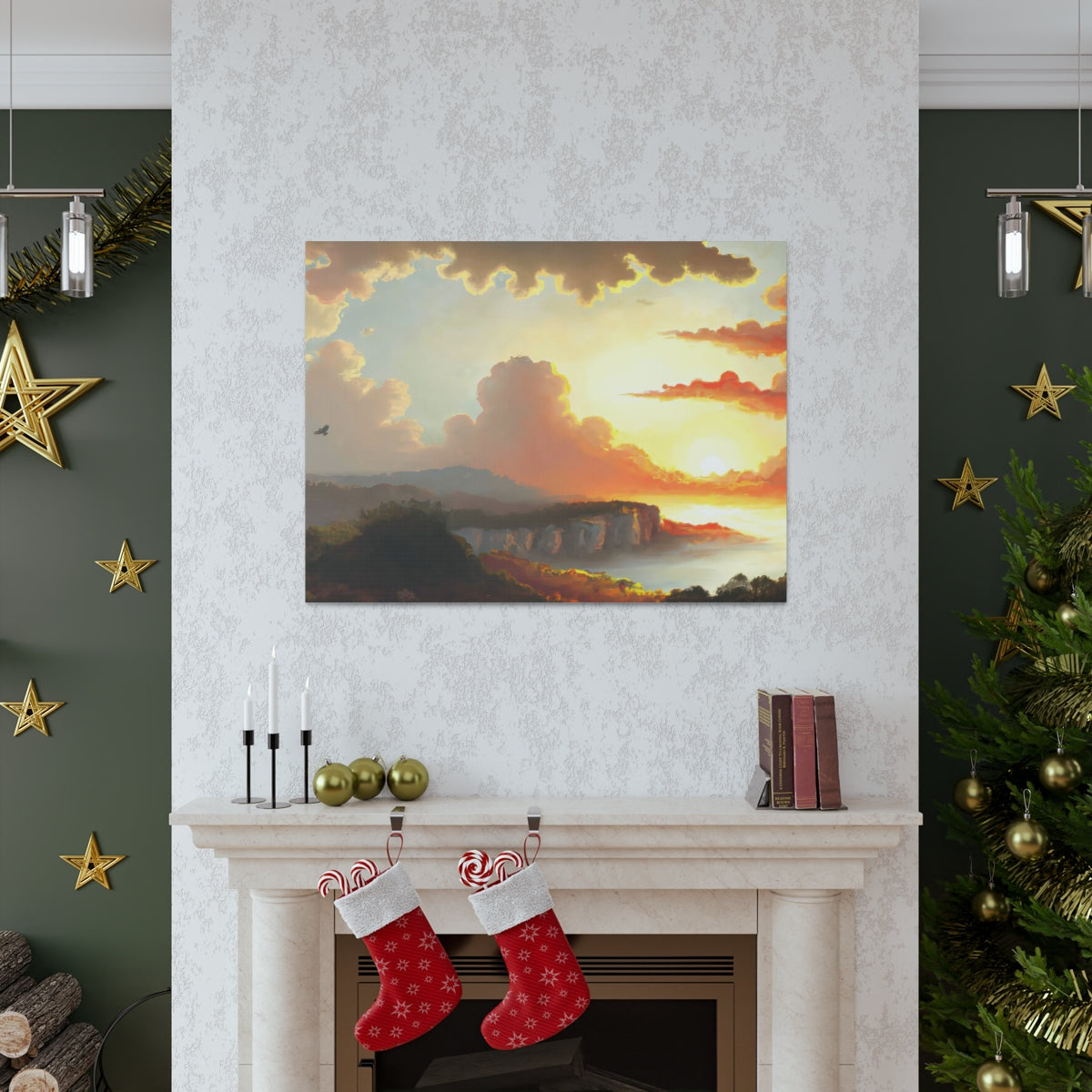 Landscape of Greco-Roman Sunset - Canvas Gallery Wraps