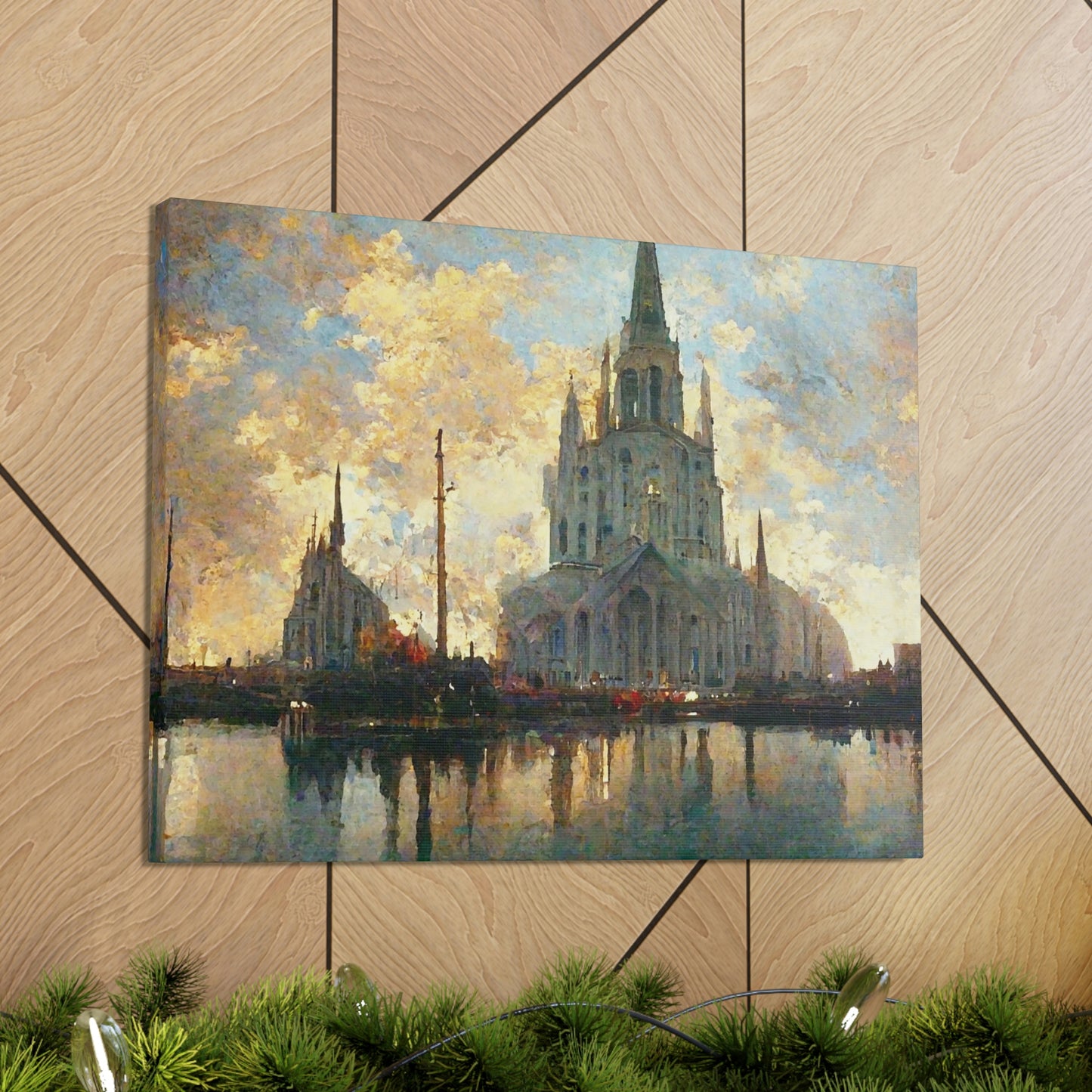 Impressionist Cathedral At Dawn - Canvas Gallery Wraps