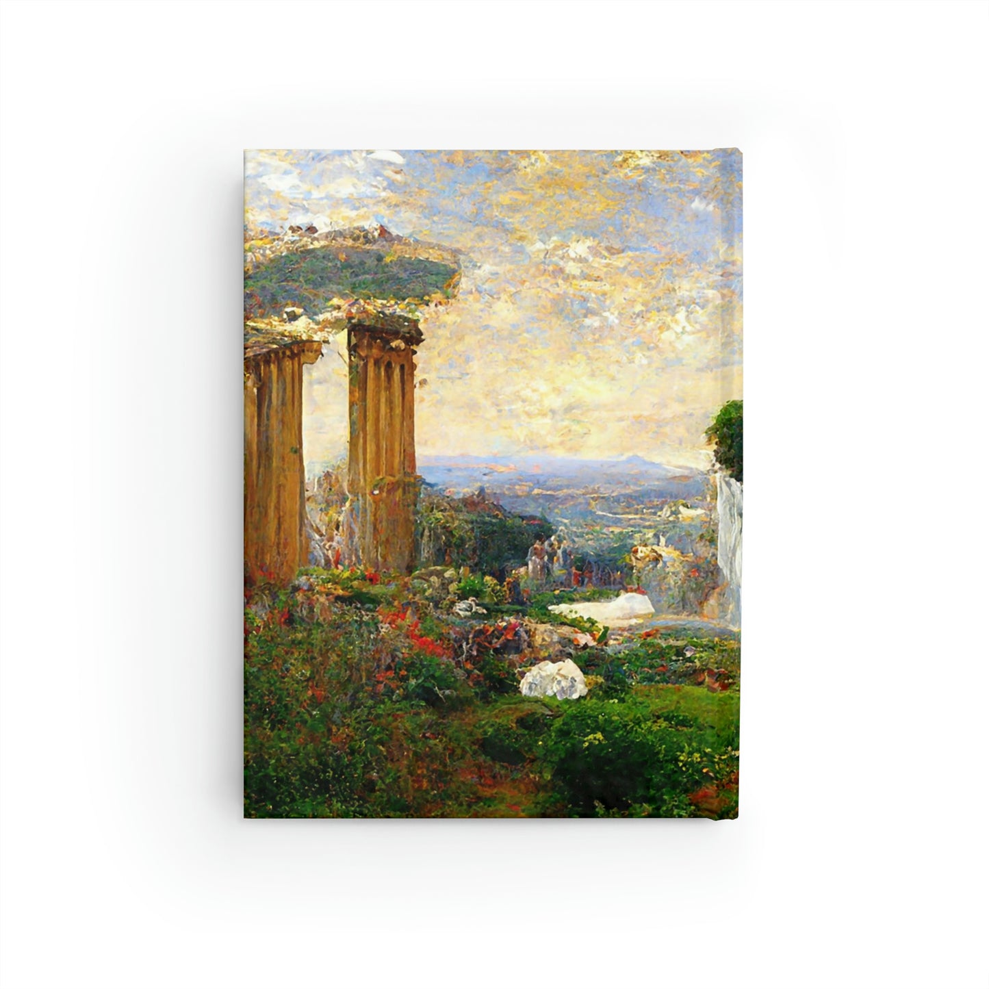 Greek Landscape In Impressionistic Style - Blank Hardcover Journal