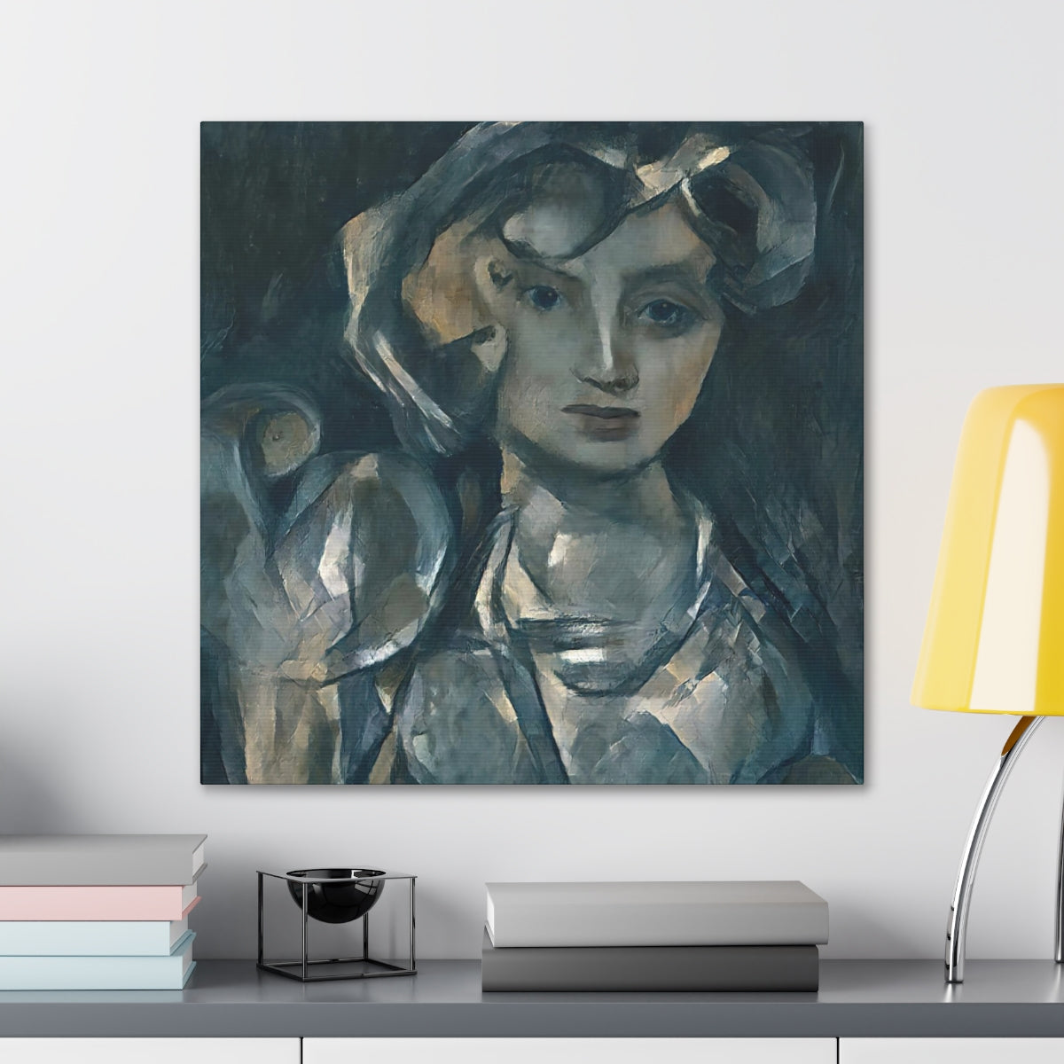 Cubist Woman With Hand Mirror - Canvas Gallery Wraps