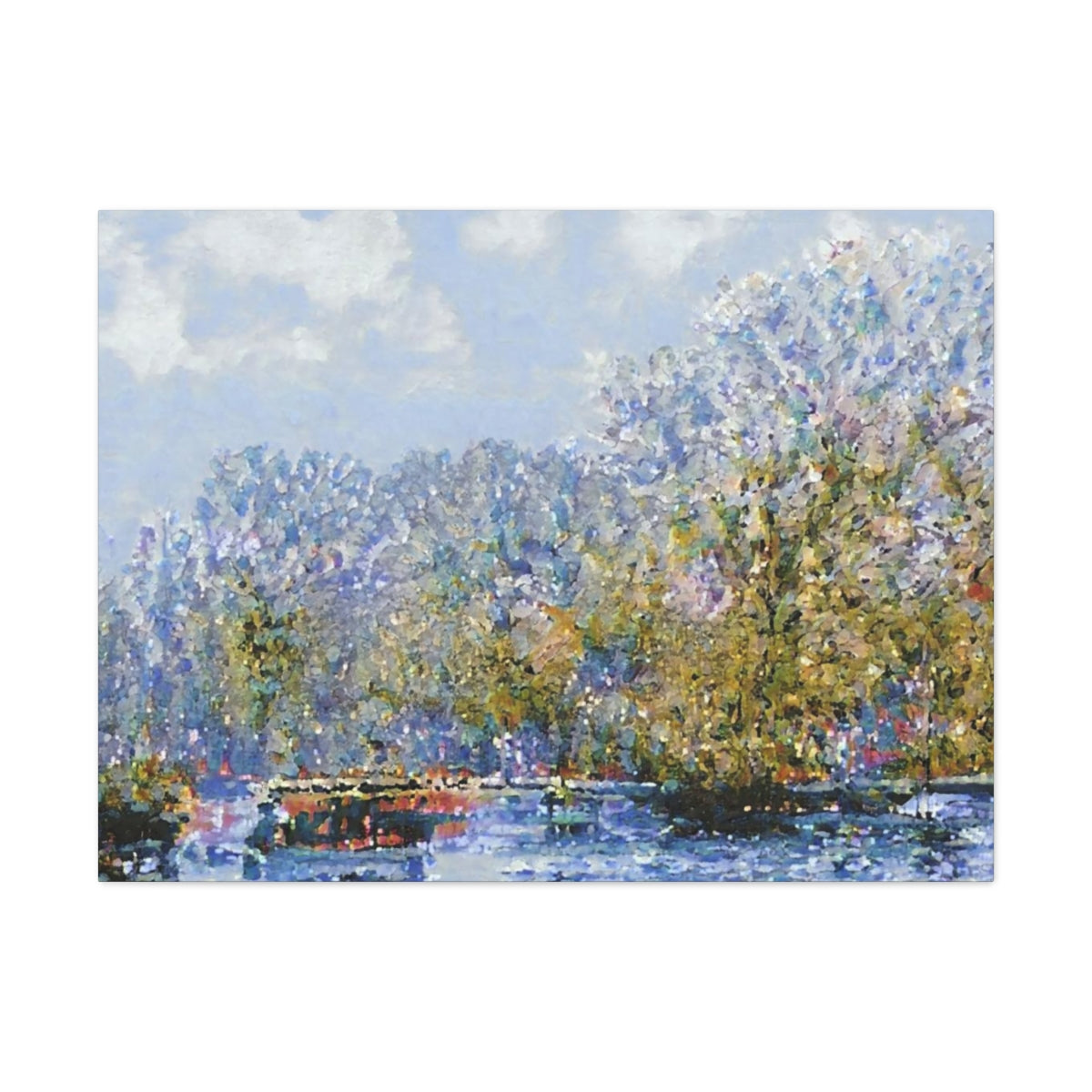 Watery Impressionist Landscape - Canvas Gallery Wraps