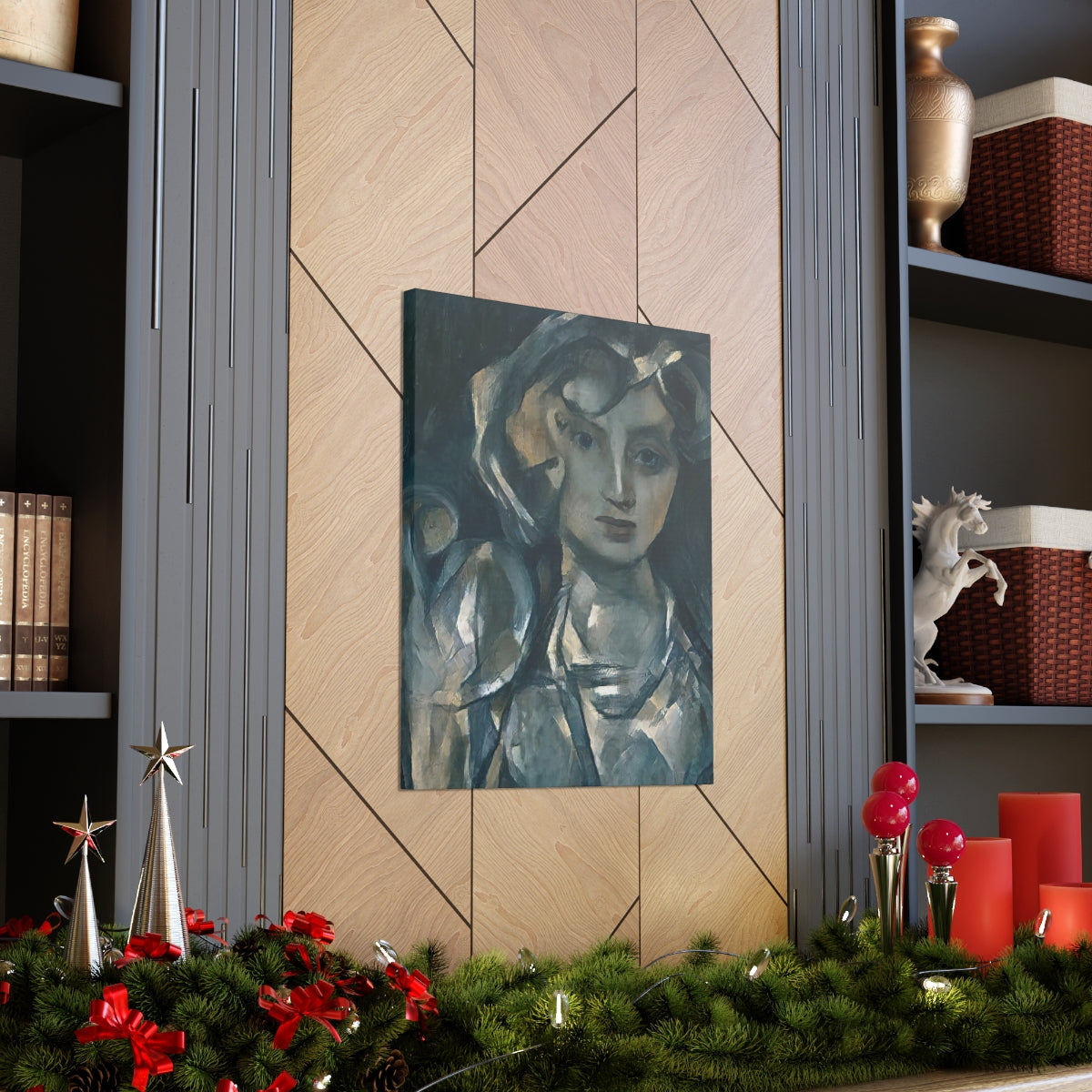 Cubist Woman With Hand Mirror - Canvas Gallery Wraps