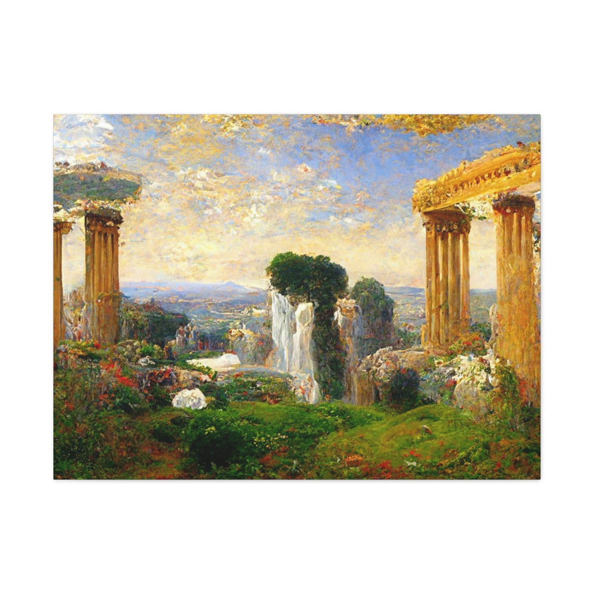 Greek Landscape In Impressionistic Style - Canvas Gallery Wraps