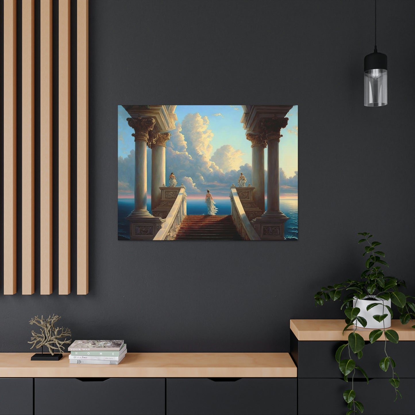 Seaside Temple / Ocean Overlook Stairway - Canvas Gallery Wraps