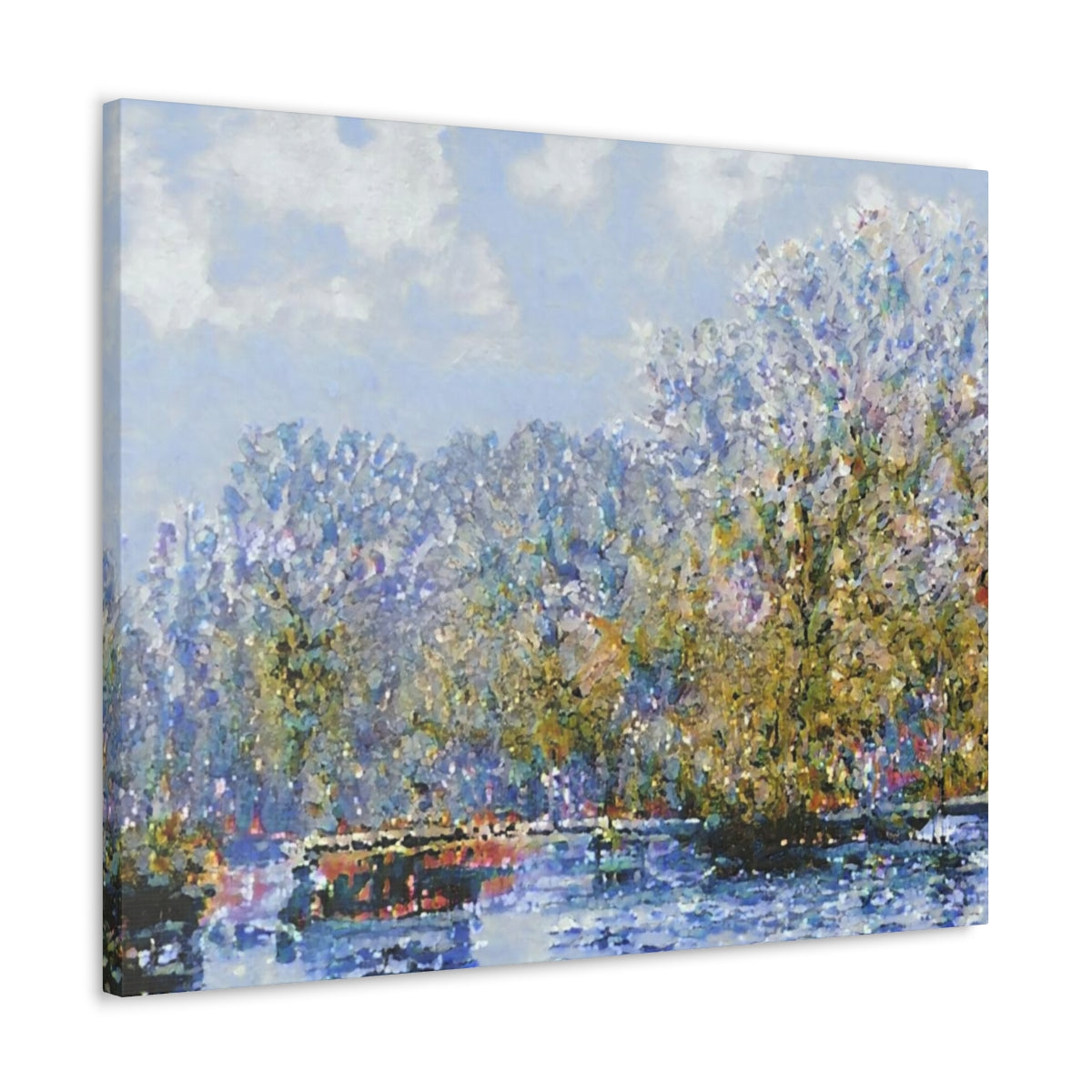 Watery Impressionist Landscape - Canvas Gallery Wraps