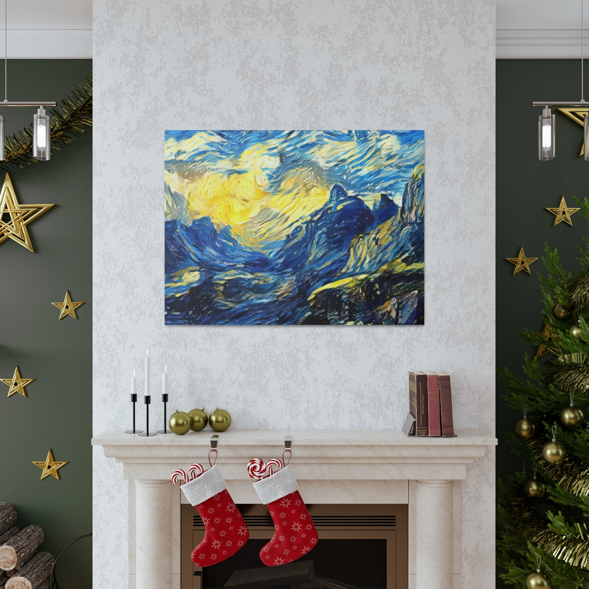 Mountainside Night - Canvas Gallery Wraps