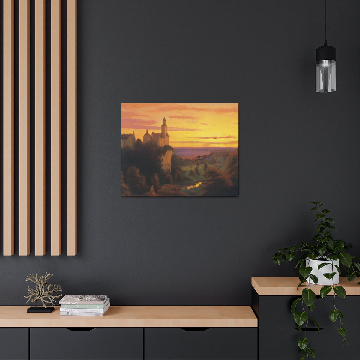 Town At Sunset - Canvas Gallery Wraps