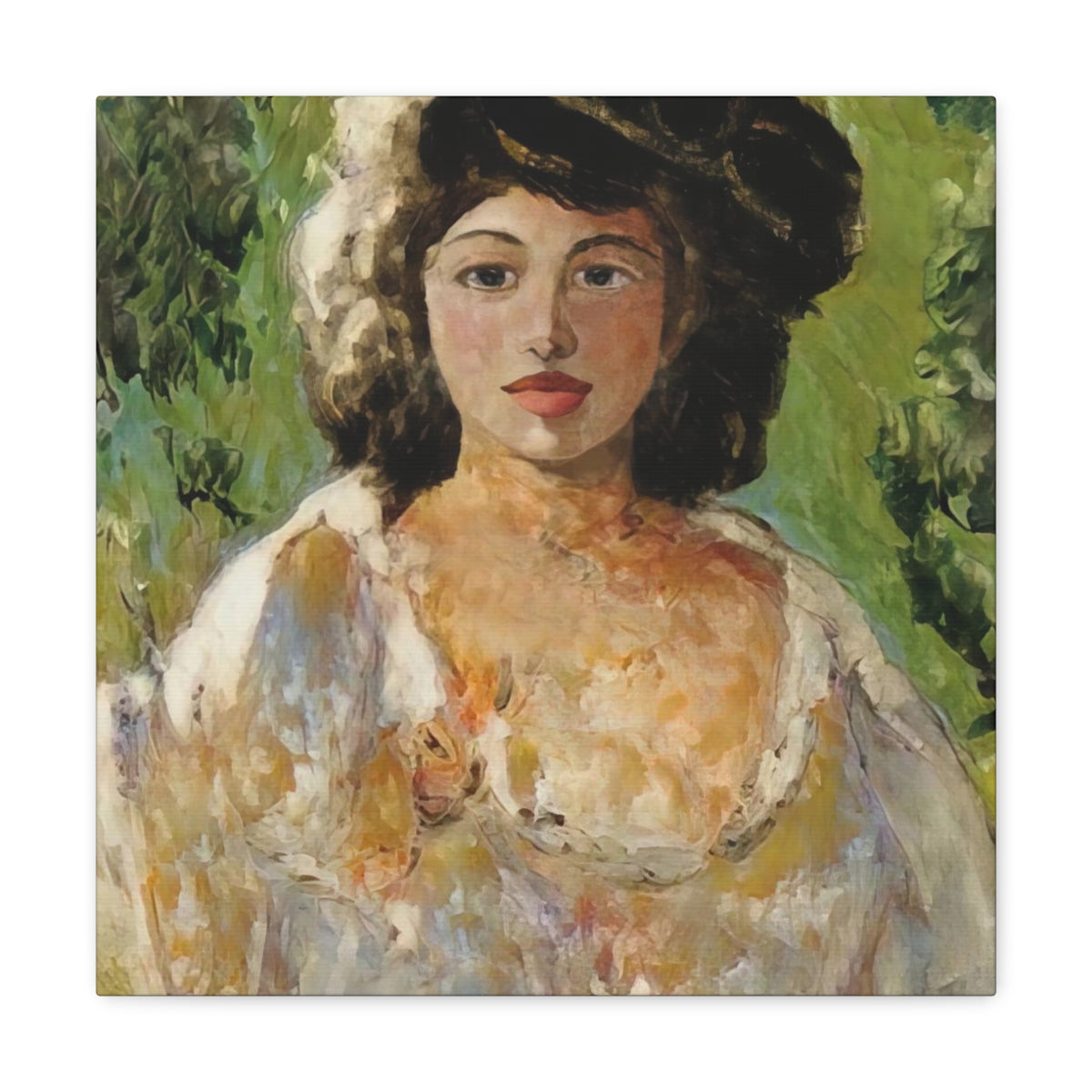 Portrait of A Woman In A Garden - Canvas Gallery Wraps