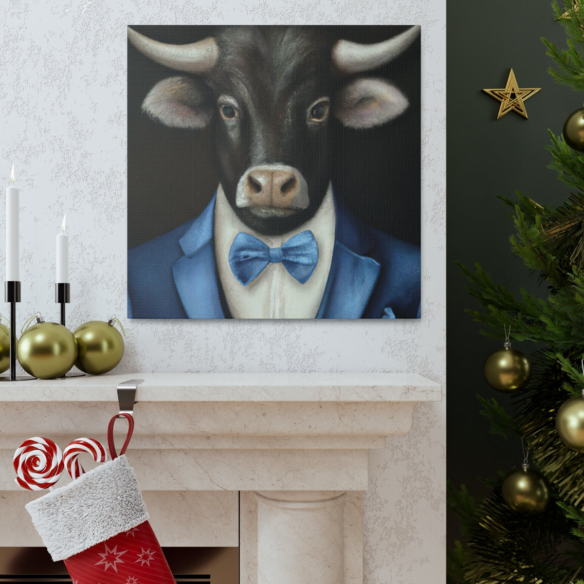 BowTiedBull - Canvas Gallery Wraps